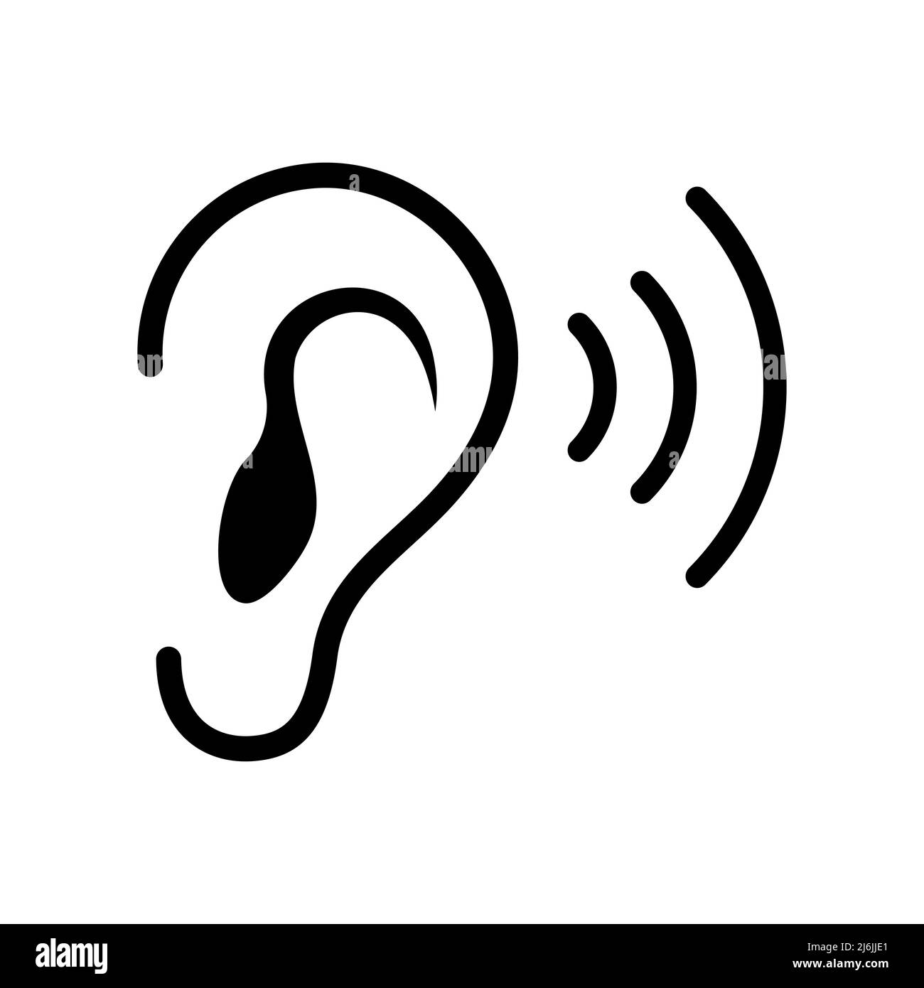 Icône écoute d'oreille. Symbole d'audition. Illustration vectorielle isolée sur fond blanc Illustration de Vecteur