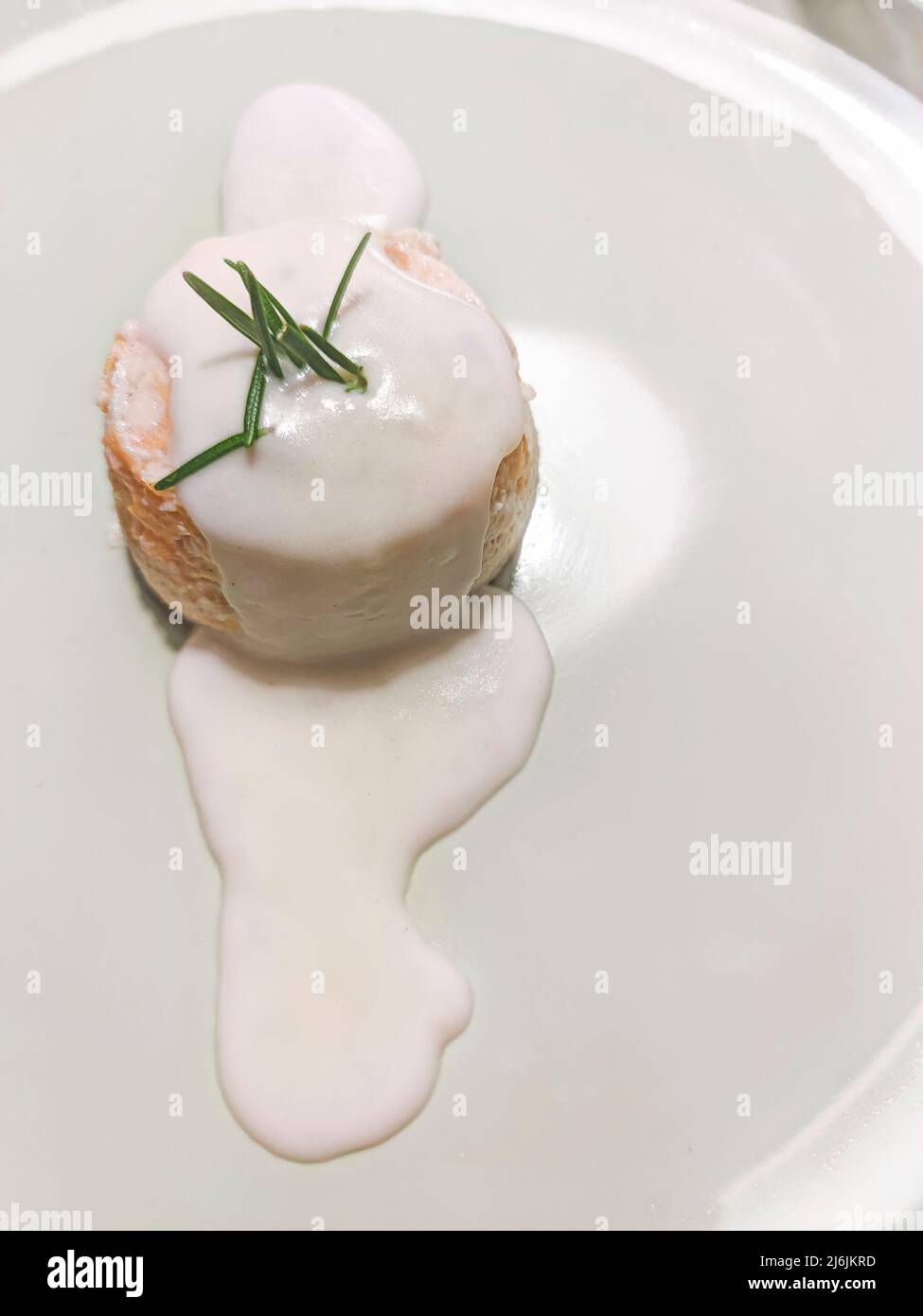 Flan de citrouille au coeur de gorgonzola, cuisine italienne Banque D'Images