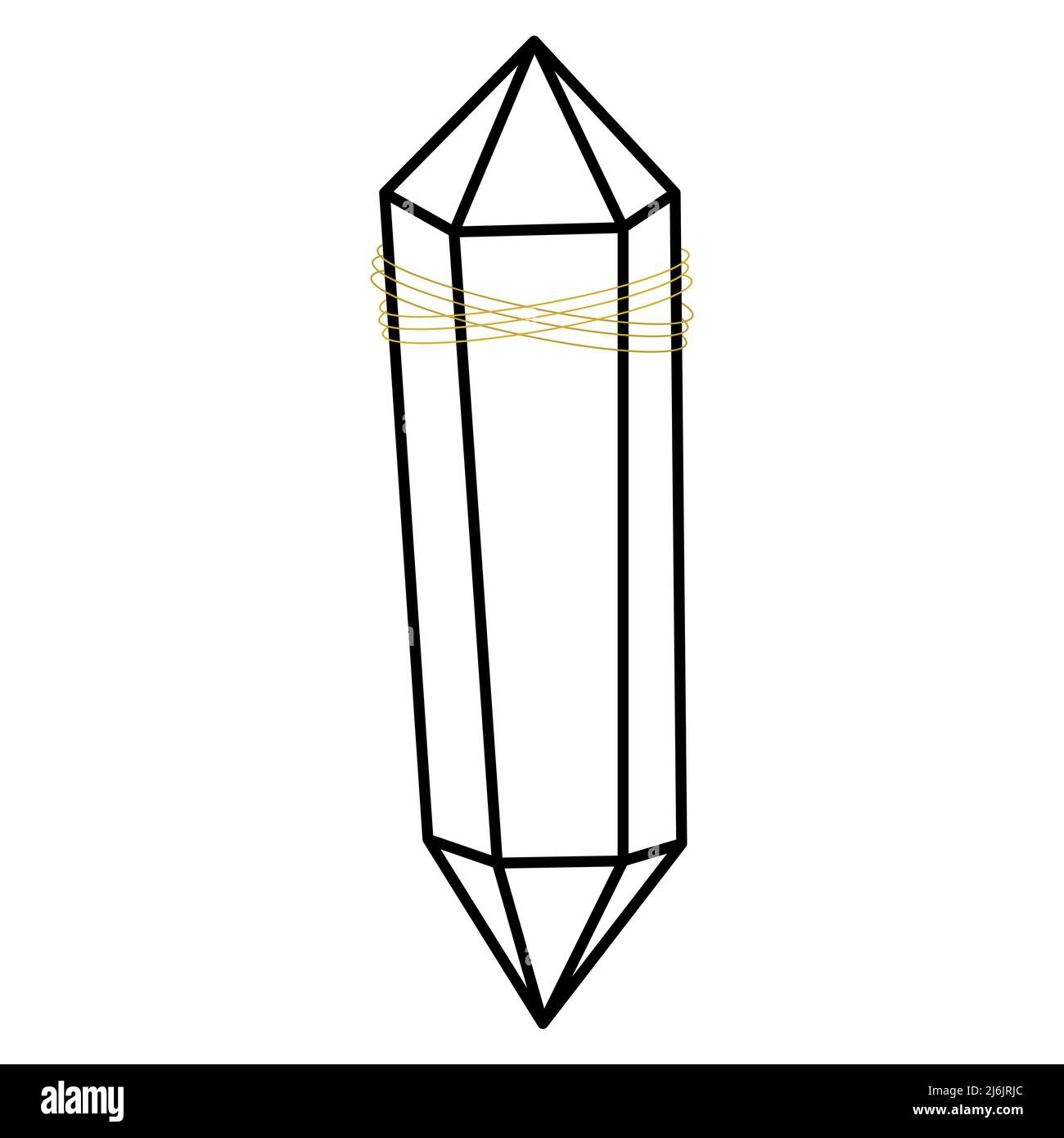 Icône minimaliste d'illustration vectorielle en cristal Hipster.Signe linéaire du Trésor.Minéral, diamant, quartz icône simple isolée sur fond blanc Illustration de Vecteur