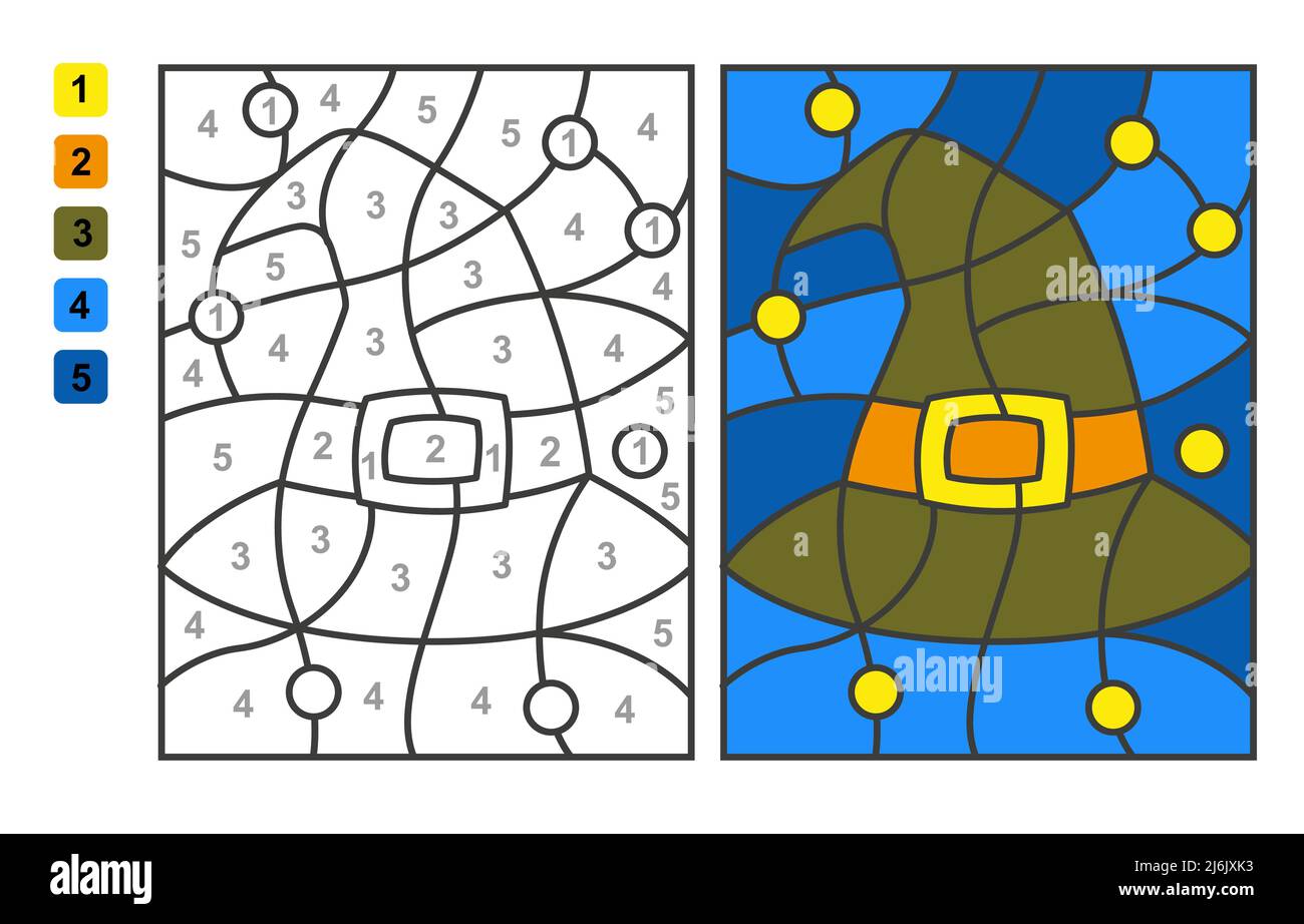 Chapeau de sorciere coloriage Banque d'images détourées - Alamy