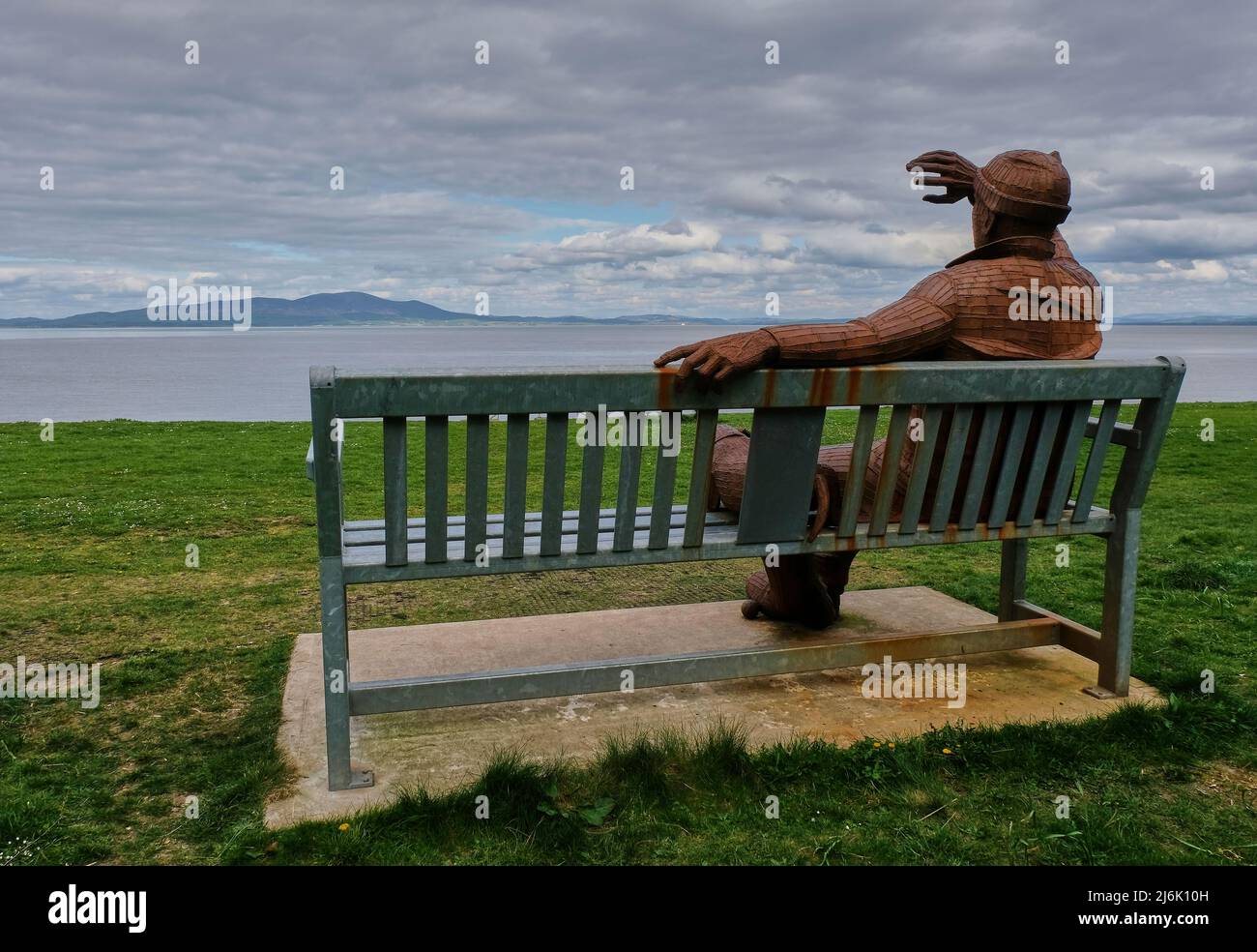 Sculpture 'Big Fella' sur Silloth Green, Silloth, Cumbria Banque D'Images