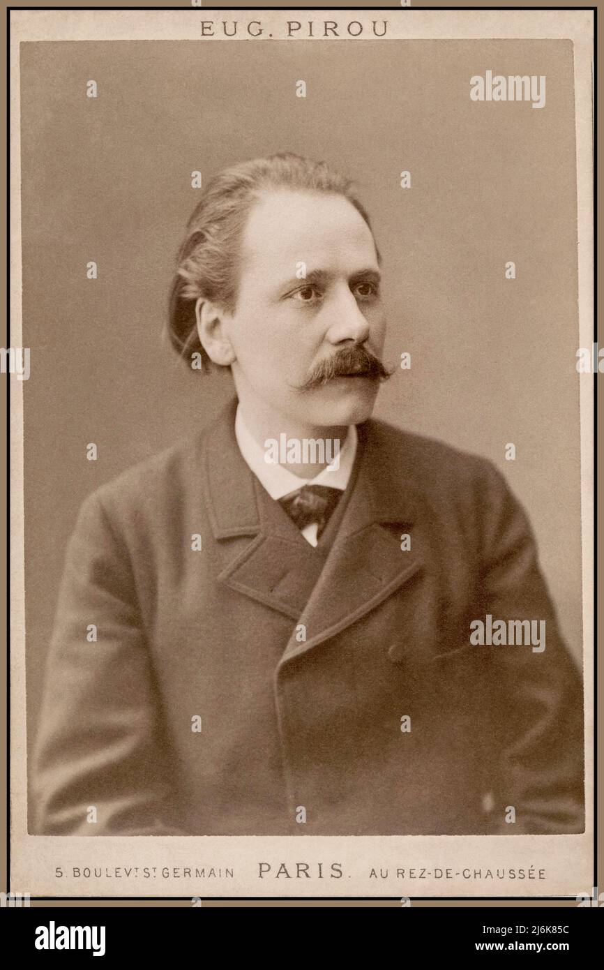 Jules Massenet Vintage Retro Portrait 1895 Musicien de compositeur français par le photographe Eugène Pirou Paris France Banque D'Images