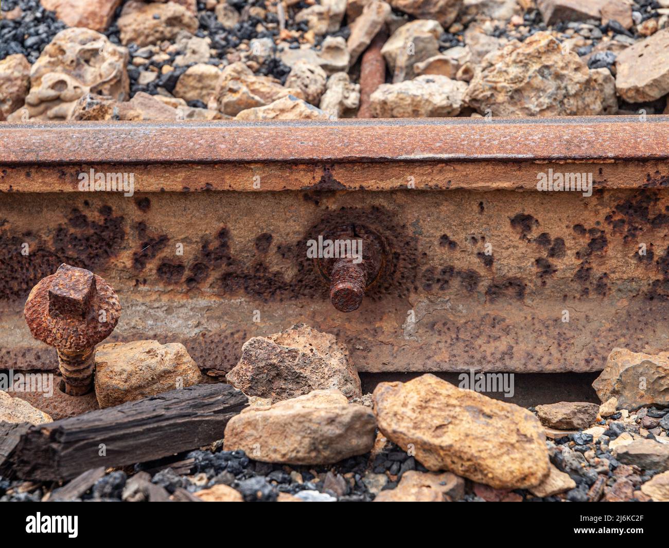 Détail des anciennes voies ferrées Banque D'Images