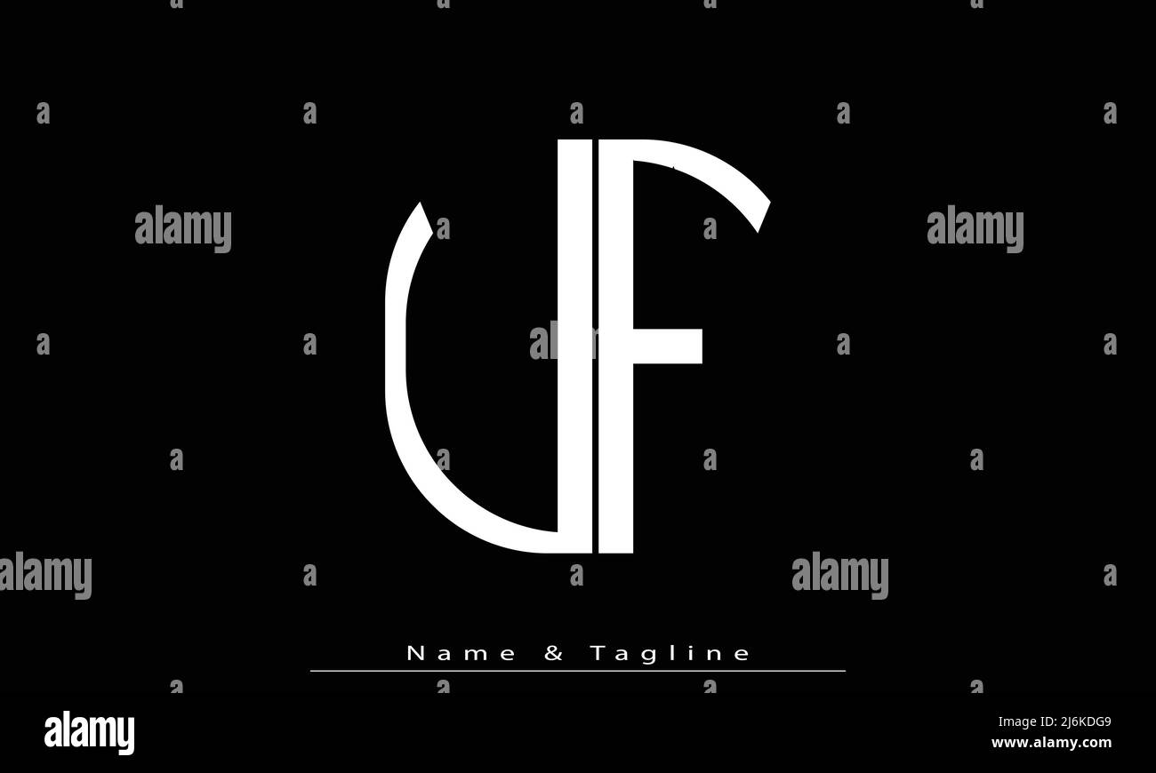 Lettres de l'alphabet initiales Monogram logo UF , FU Illustration de Vecteur