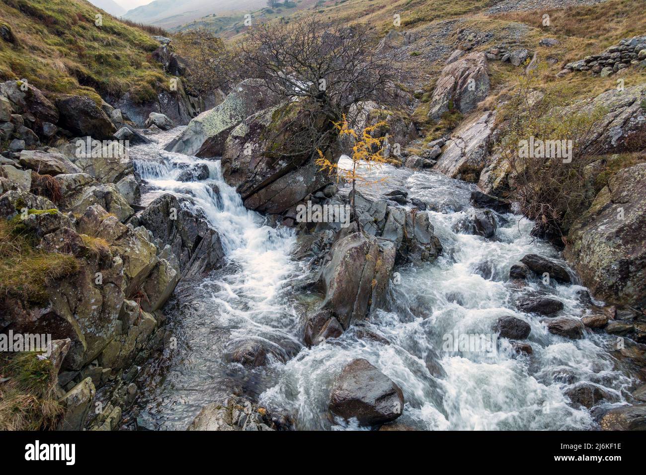 Cascades, Glenridding Beck ruisseau de montagne, Shap, Lake District, Cumbria, England, UK Banque D'Images