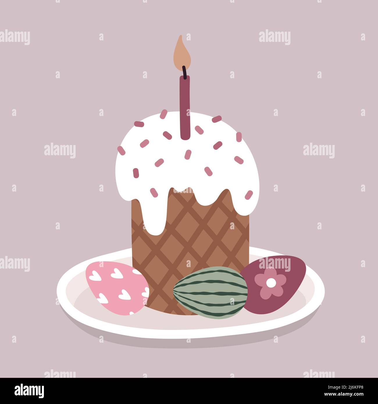 Gâteau de Pâques russe Illustration de Vecteur