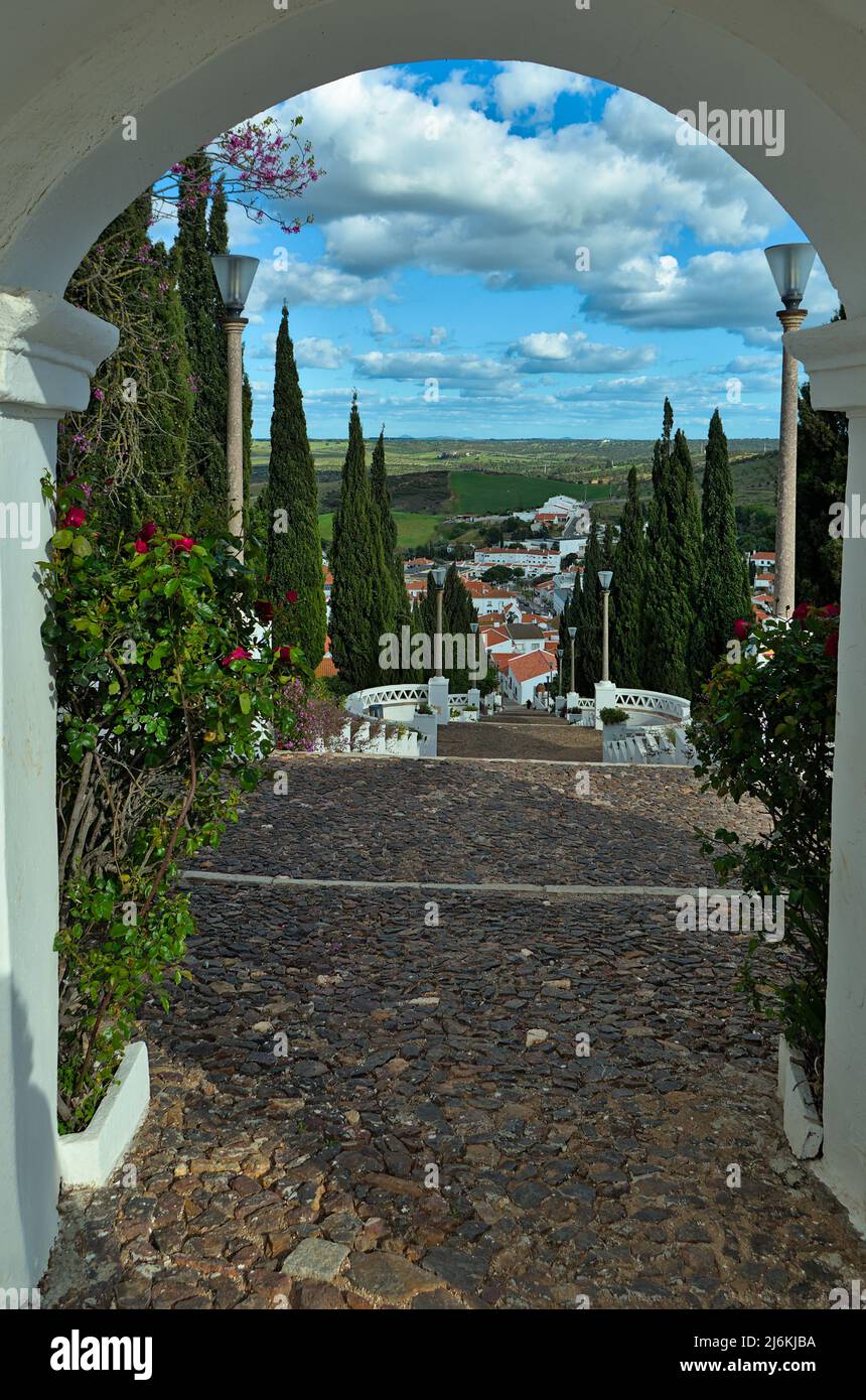 Clocher voûté dans le château d'Aljustement. Alentejo, Portugal Banque D'Images