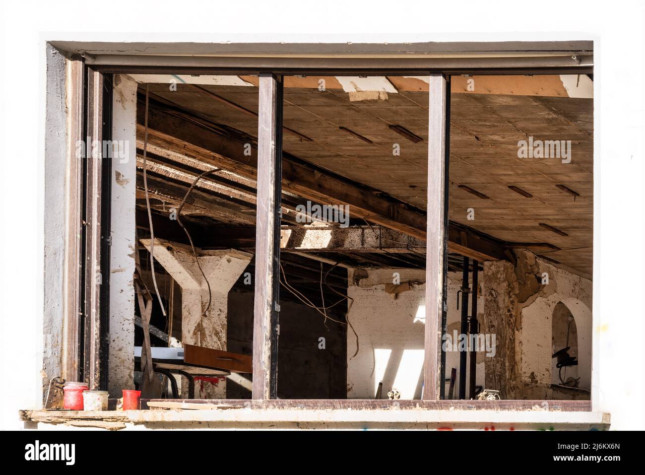 Restauration des dommages causés par l'eau dans une maison Banque D'Images