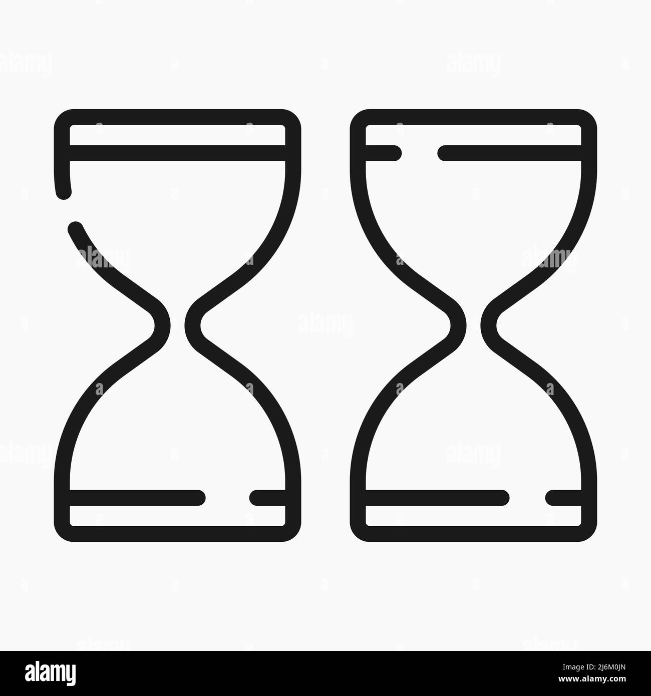 illustration à plat vectorielle de l'icône de la ligne du sandclock Illustration de Vecteur