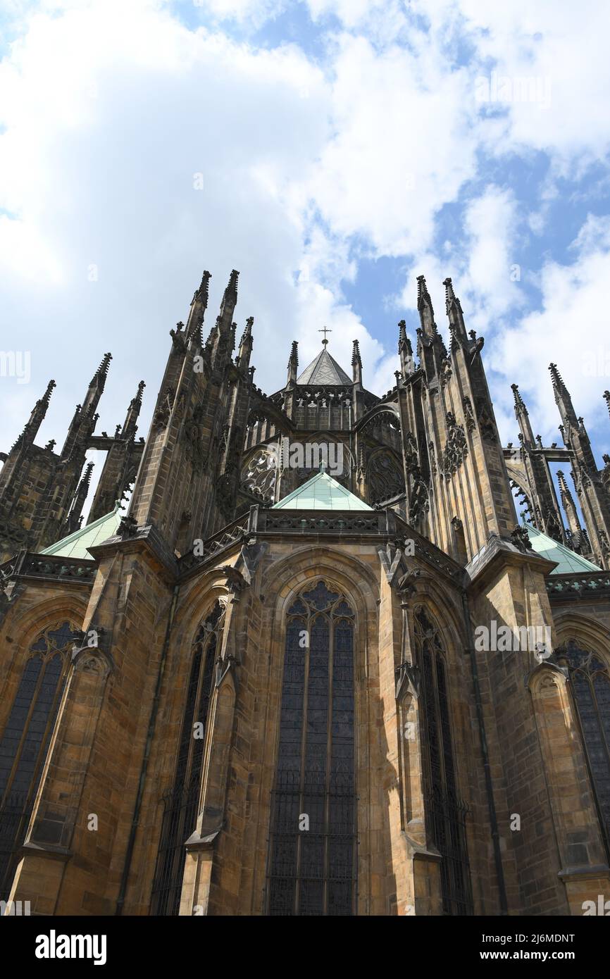 Prague/Praha/République tchèque//28 avril 2022/.Eglise St.Ludmila Palais présidentiel et visiteurs au château de Prague dans la capitale tchèque Prague. (Photo..Francis Dean/Dean Pictures) Banque D'Images