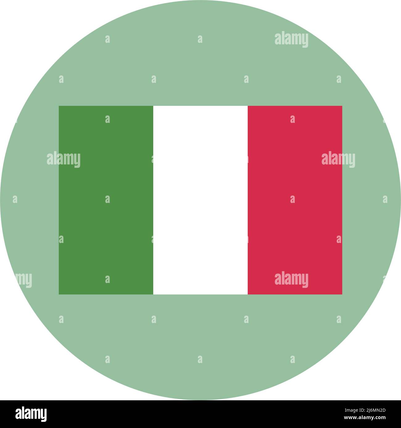 Une icône du drapeau italien à l'intérieur d'un cercle rond. Un pays en Europe. Vecteur modifiable. Illustration de Vecteur