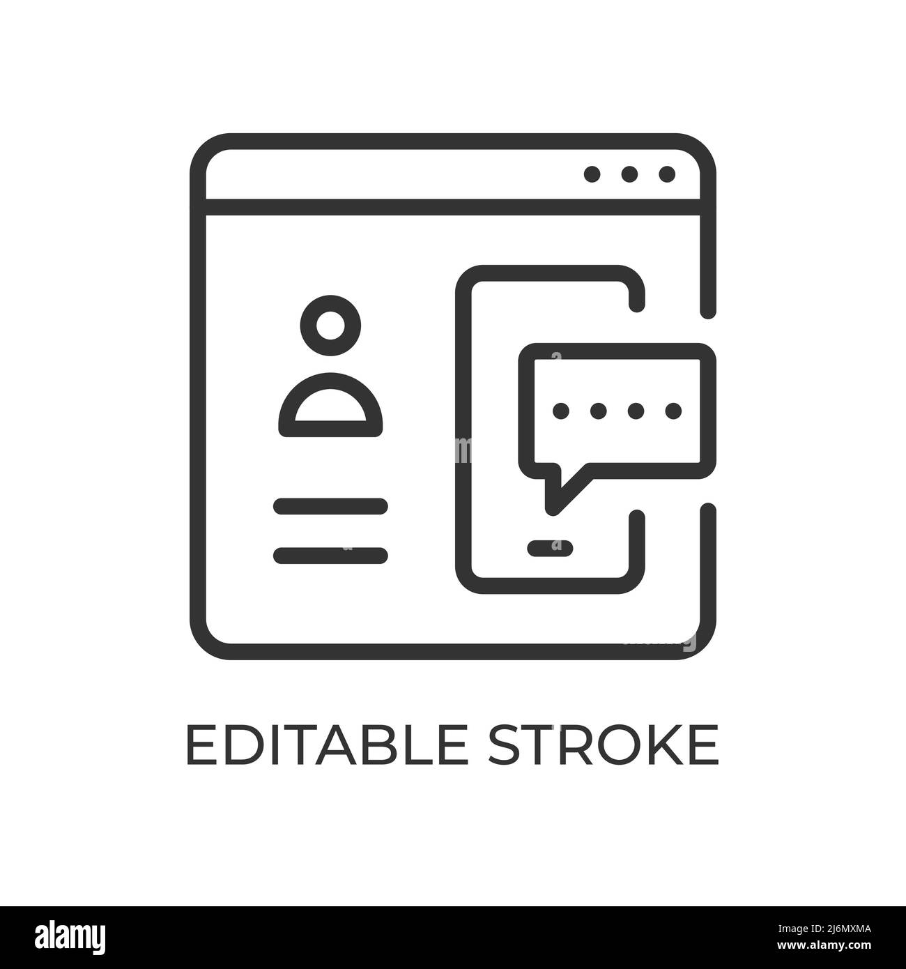 2fa. Authentification à deux facteurs. OTP. Mot de passe à usage unique. Sécurité en ligne sur Internet. Illustration vectorielle. Icône linéaire de contour modifiable. Illustration de Vecteur