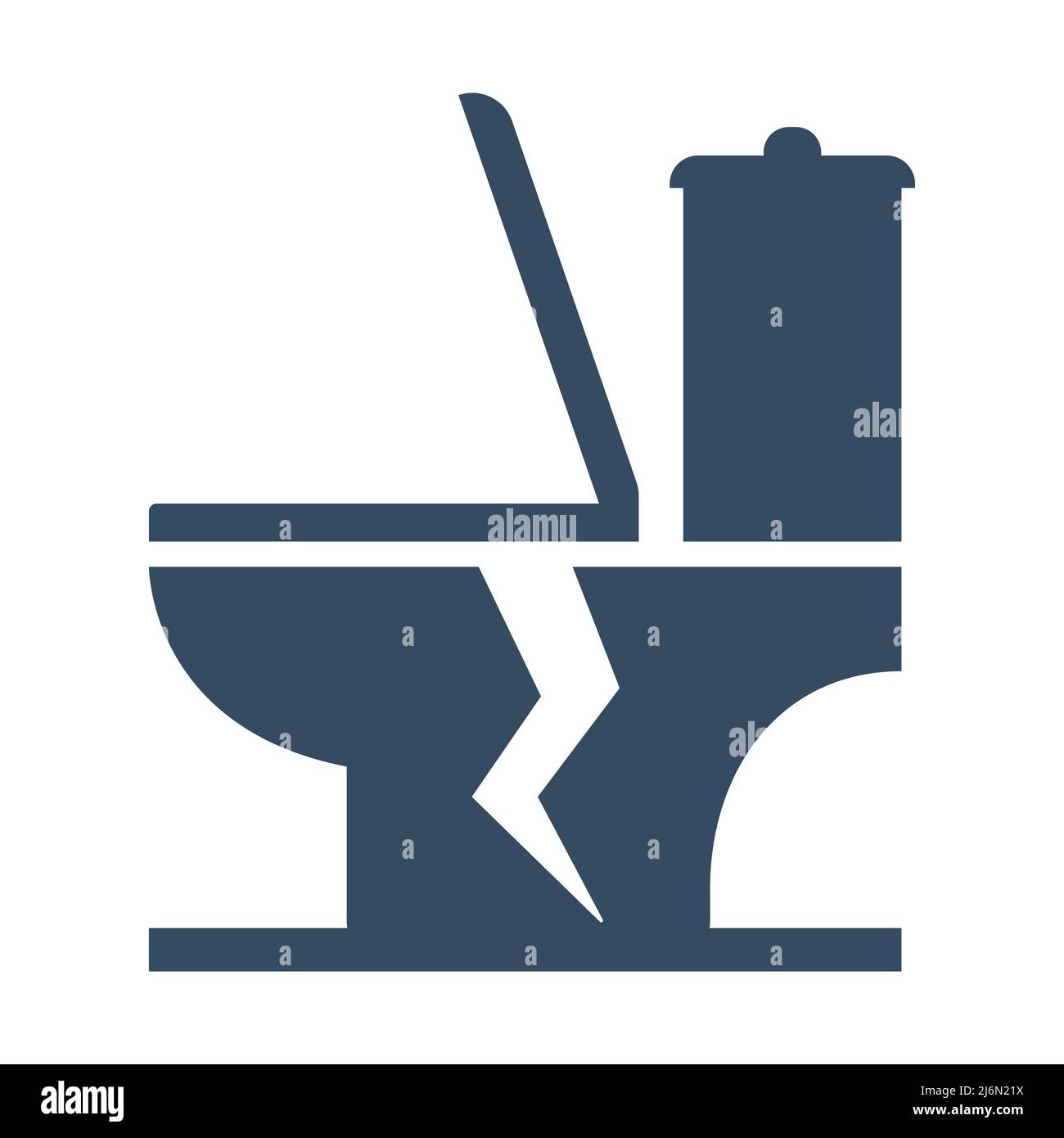 cuvette de toilette en céramique craquelée icône noire. fissure dans la  toilette. illustration vectorielle plate Image Vectorielle Stock - Alamy