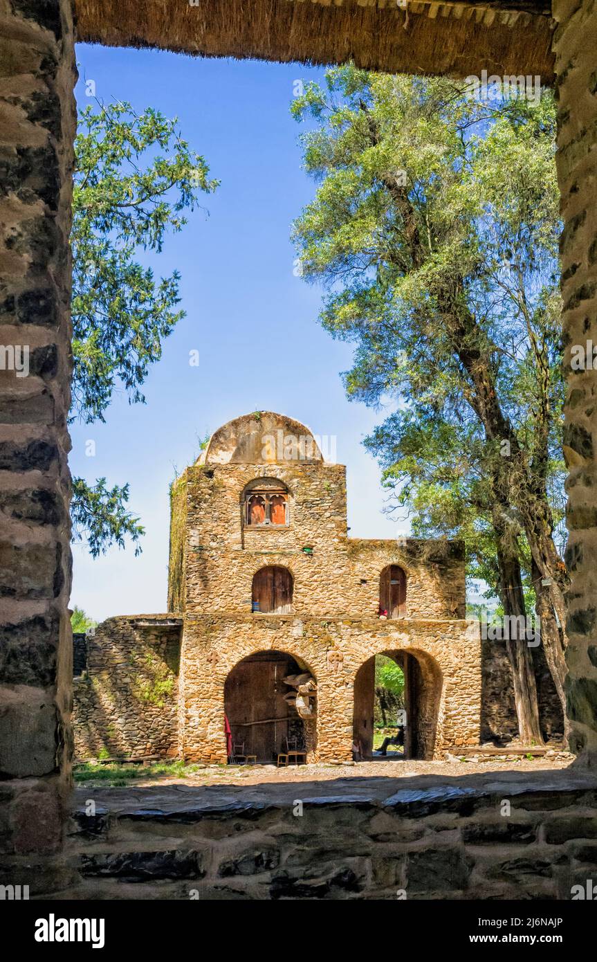 L'Église Debre Birhan Selassie, Gondar, Éthiopie Banque D'Images