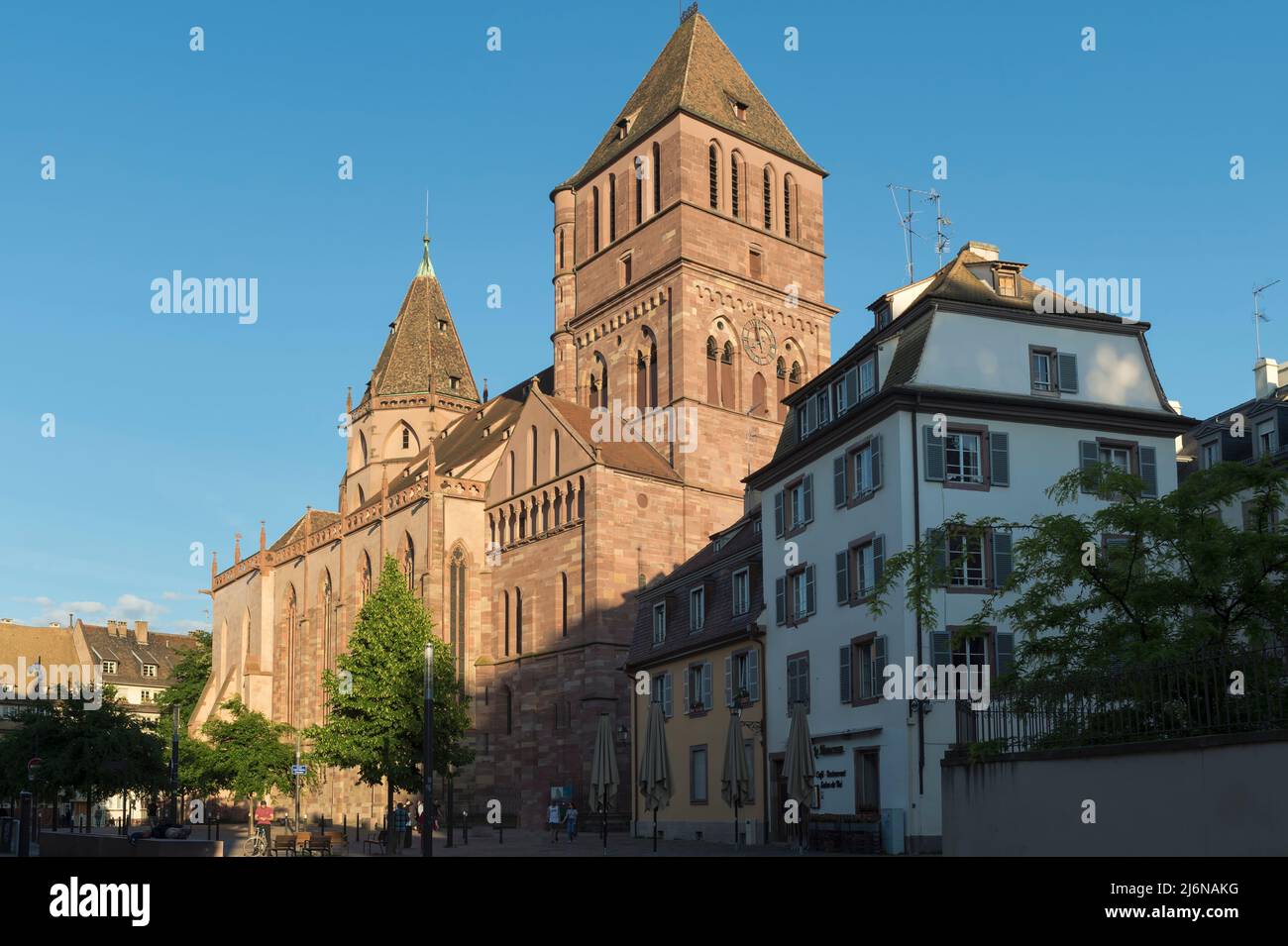 L'Église protestante Saint Thomas, Strasbourg, Alsace, Bas-Rhin, France Banque D'Images