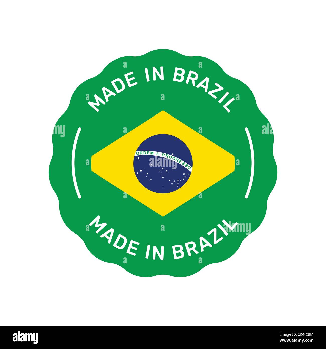 Badge vectoriel coloré au Brésil. Étiquette avec drapeau brésilien. Illustration de Vecteur