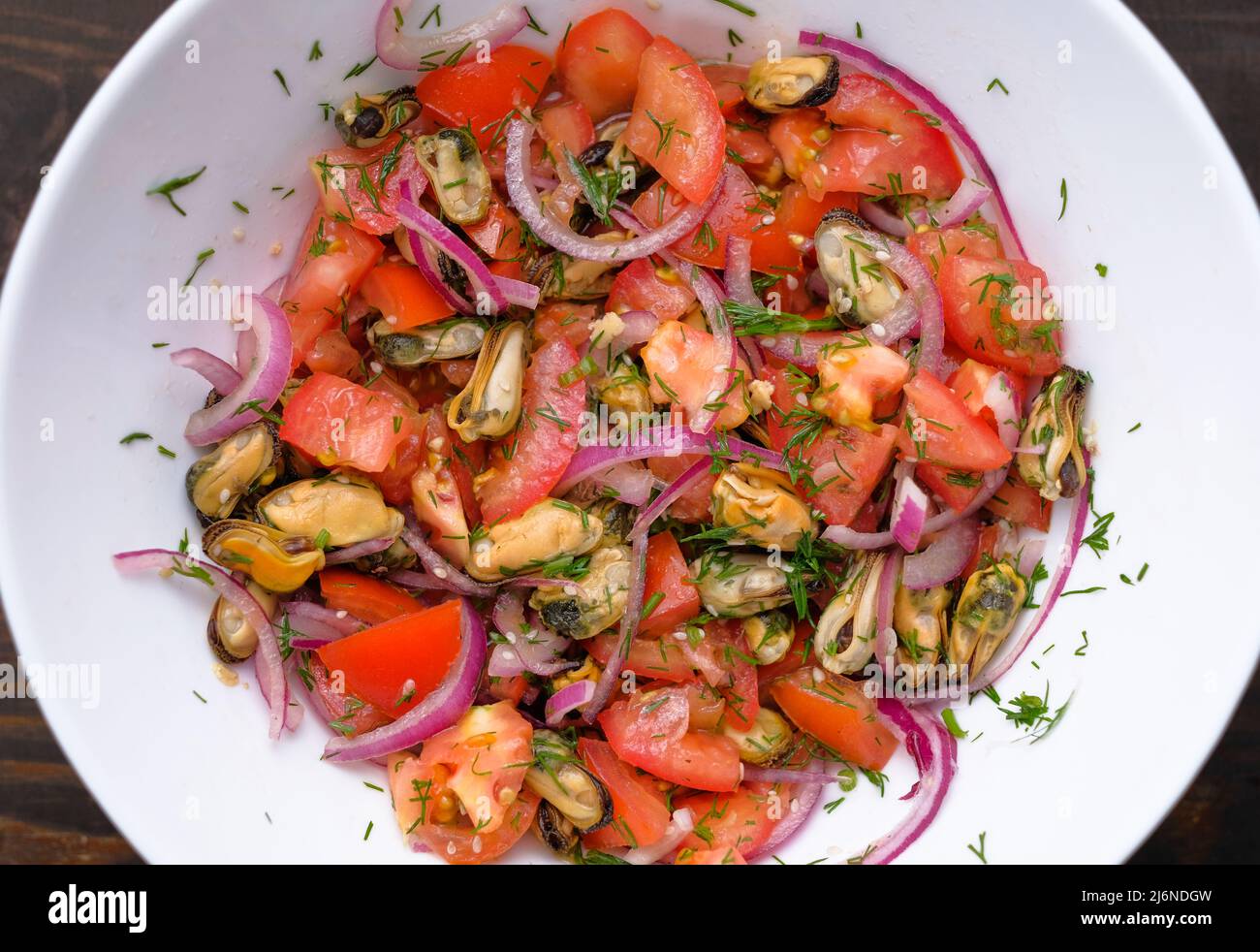 Salade avec des fruits de mer Banque D'Images