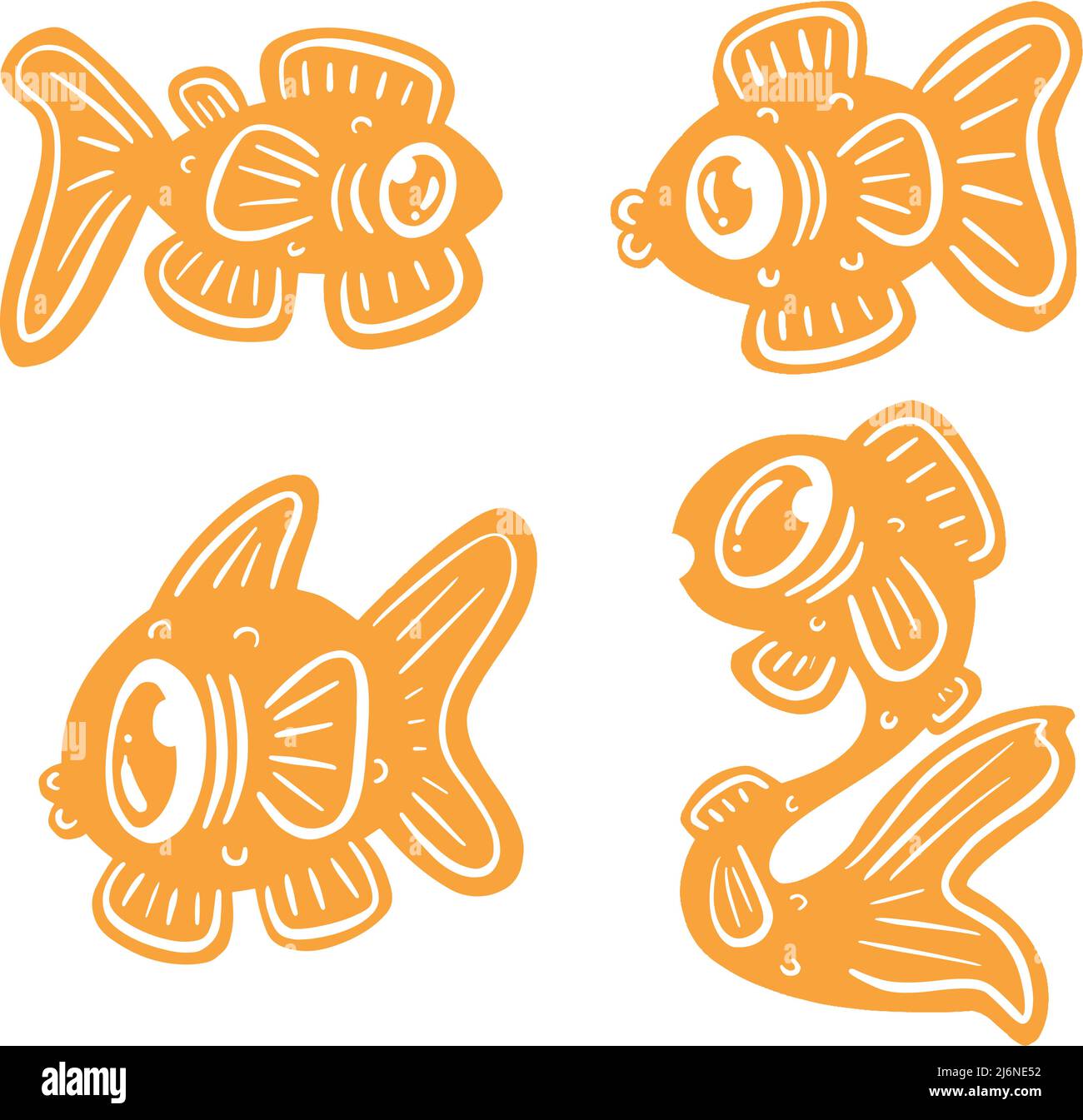 Style dessin animé poisson poisson rouge icône ou logo idée pour la ...