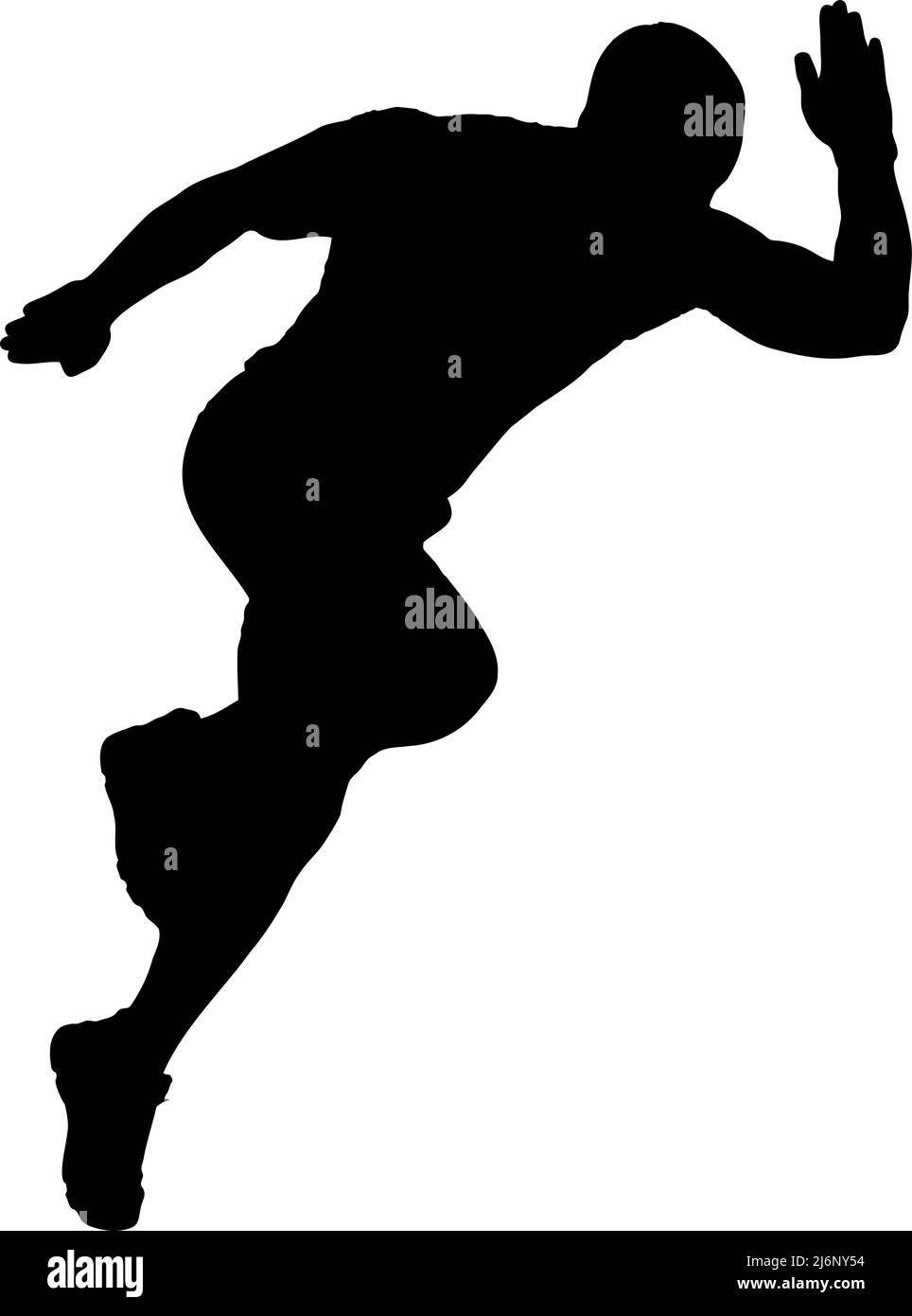 Silhouette de vecteur de coureur, Homme se préparant à courir, concept de course rapide, idée de silhouette de profil d'athlétisme, couleur noire isolée sur blanc Illustration de Vecteur