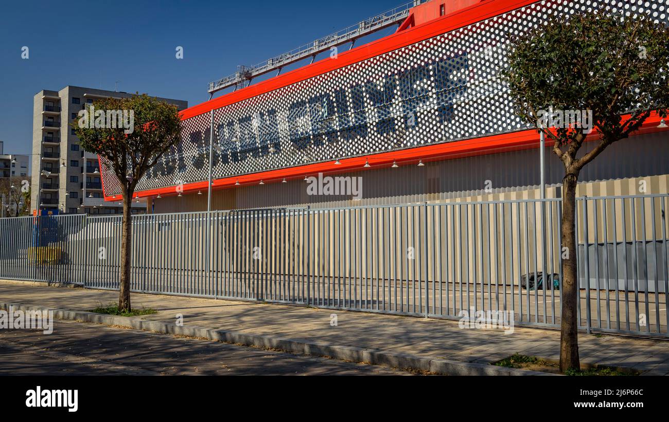 Extérieur du stade Johan Cruyff dans le terrain d'entraînement du FC Barcelone, à Sant Joan Despí (Baix Llobregat, Barcelone, Catalogne, Espagne) Banque D'Images