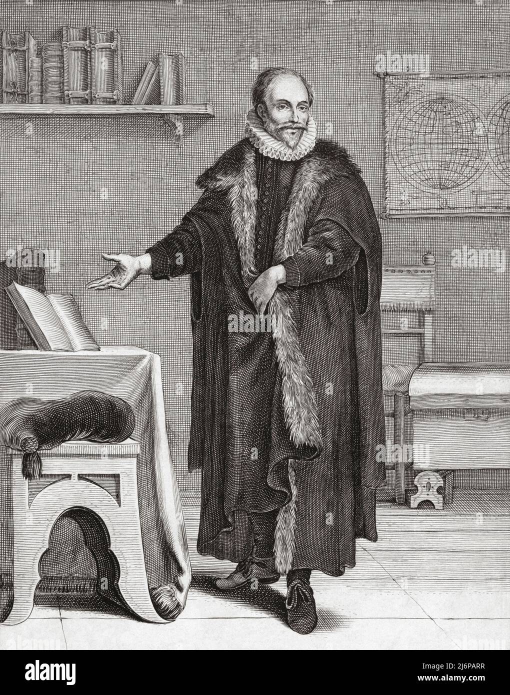 Jacobus Arminius, 1560 - 1609, alias Jakob Harmenszoon, Jacob Arminius ou James Arminius. Théologien néerlandais pendant la réforme protestante. Après une gravure de François Stuerhelt. Banque D'Images
