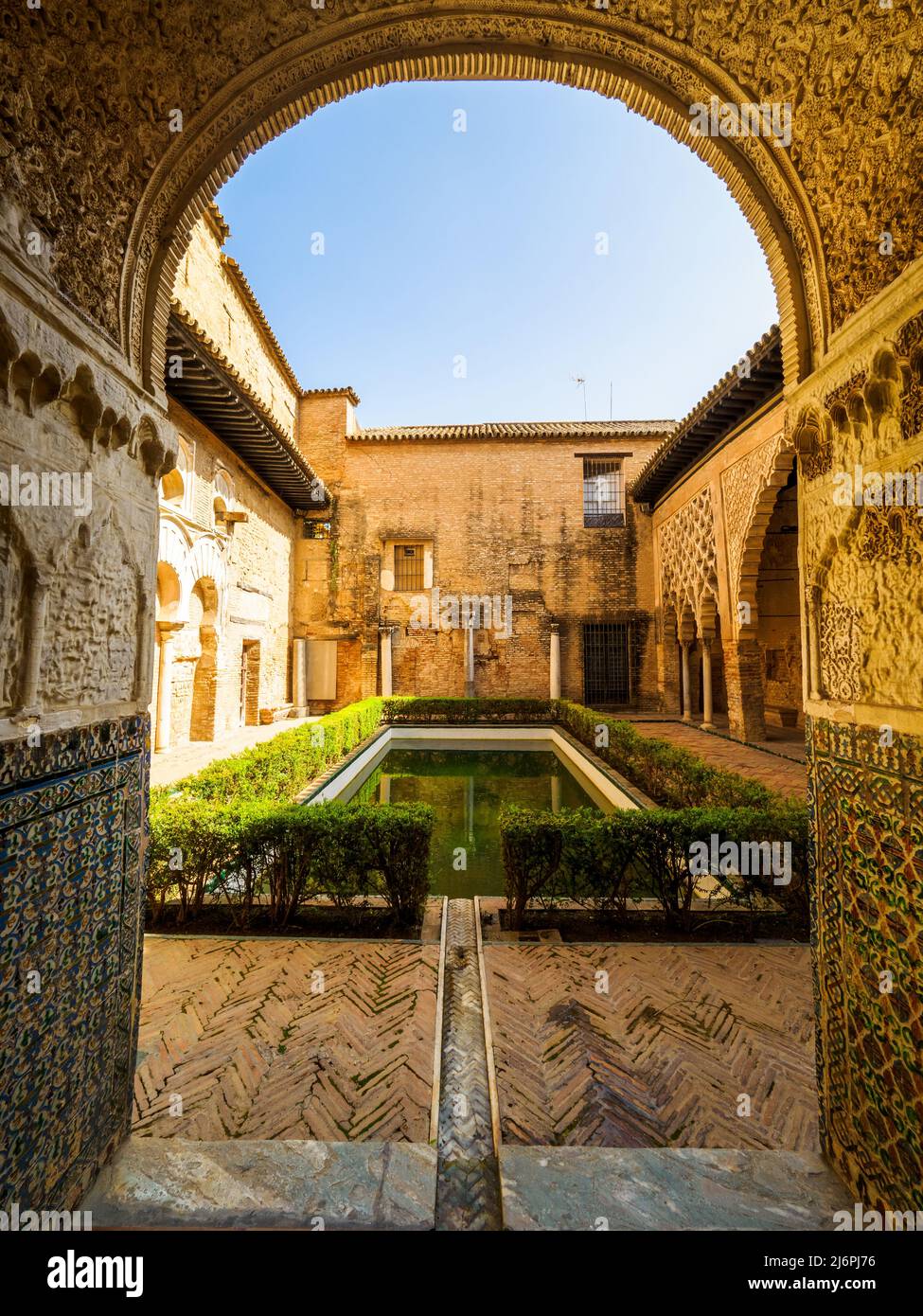 Patio del Yeso à Palacio del Yeso - Real Alcazar - Séville, Espagne Banque D'Images