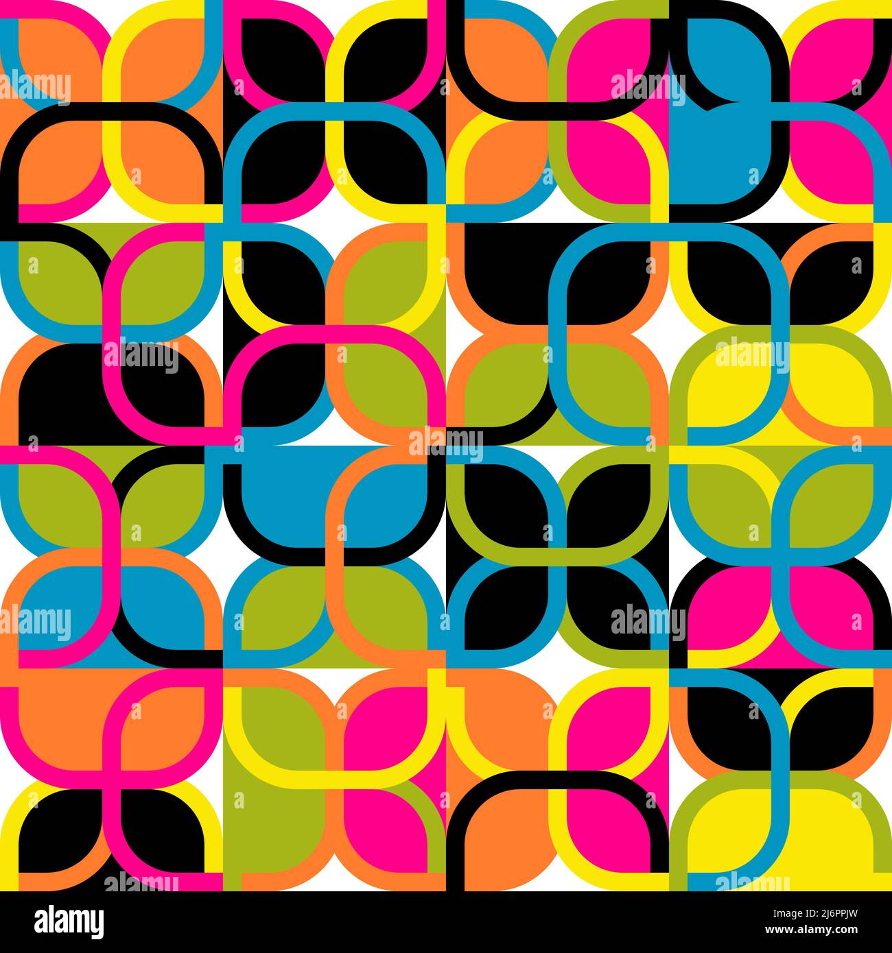 Motif vectoriel abstrait coloré composé de formes et d'éléments géométriques variés. Design graphique numérique pour poster, couverture, art, présentation Illustration de Vecteur