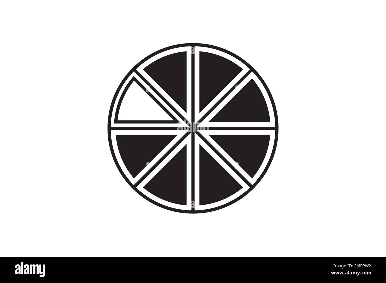 Elément vectoriel de forme de cercle de fraction graphique circulaire. Icône de section de division de diagramme géométrique. Roue de division du diagramme. Illustration de Vecteur