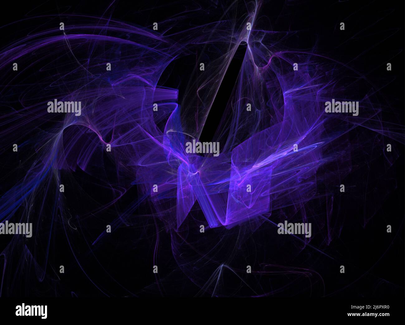 illustration spatiale d'une planète fantaisie sur fond noir, fractal, design, art, effet de champ bleu Banque D'Images