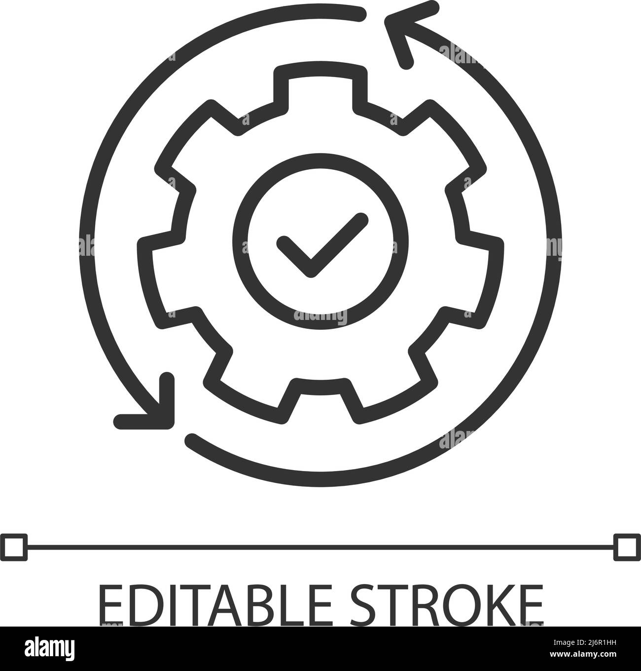 Icône linéaire pixel Perfect d'automatisation Illustration de Vecteur
