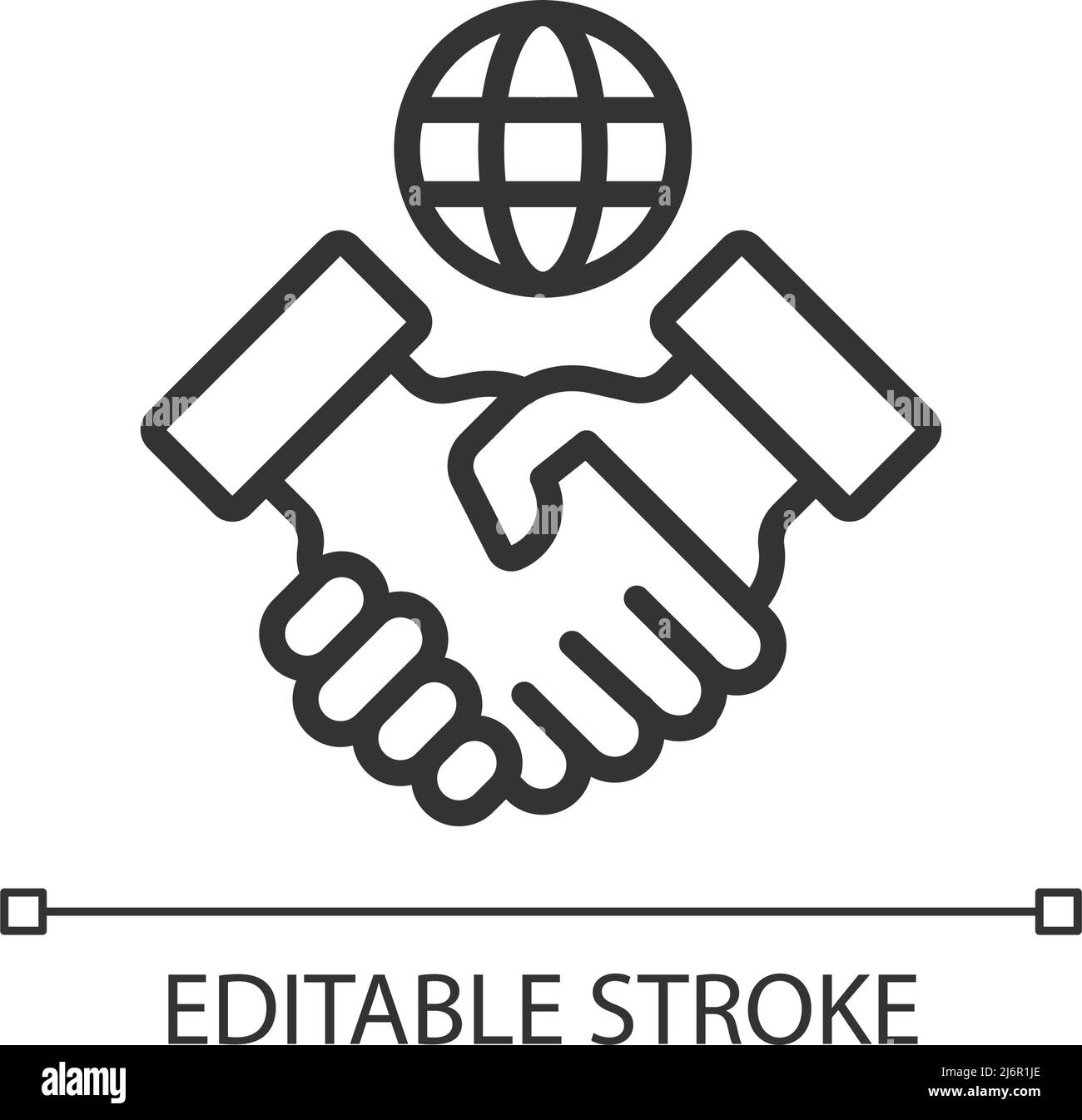 Société internationale pixel Perfect Linear Icon Illustration de Vecteur