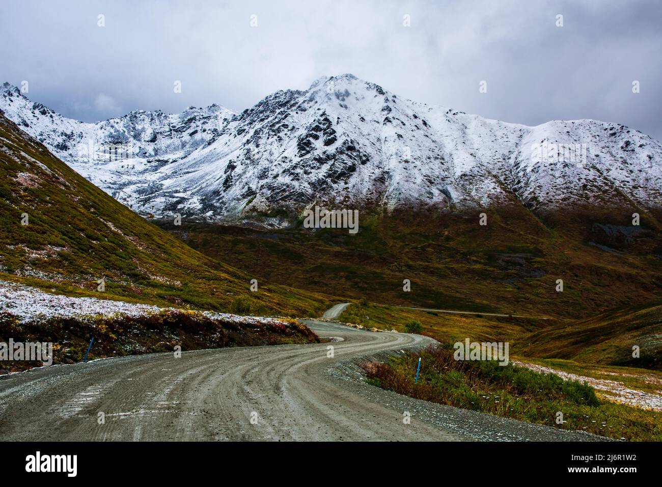Tempête de neige sur Hatcher Pass Alaska Banque D'Images