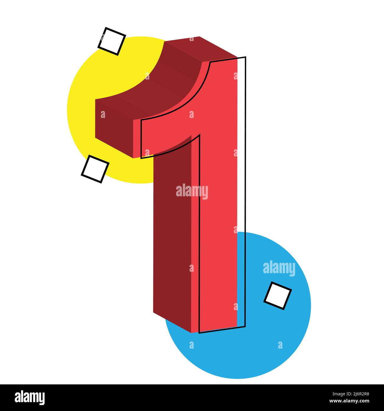 3d chiffre rouge 1. illustration vectorielle. eps 10 Illustration de Vecteur