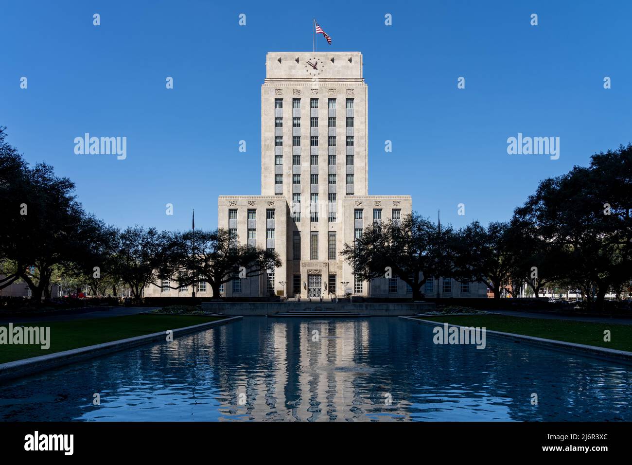Le bâtiment de l'hôtel de ville de Houston, Texas, États-Unis. Banque D'Images