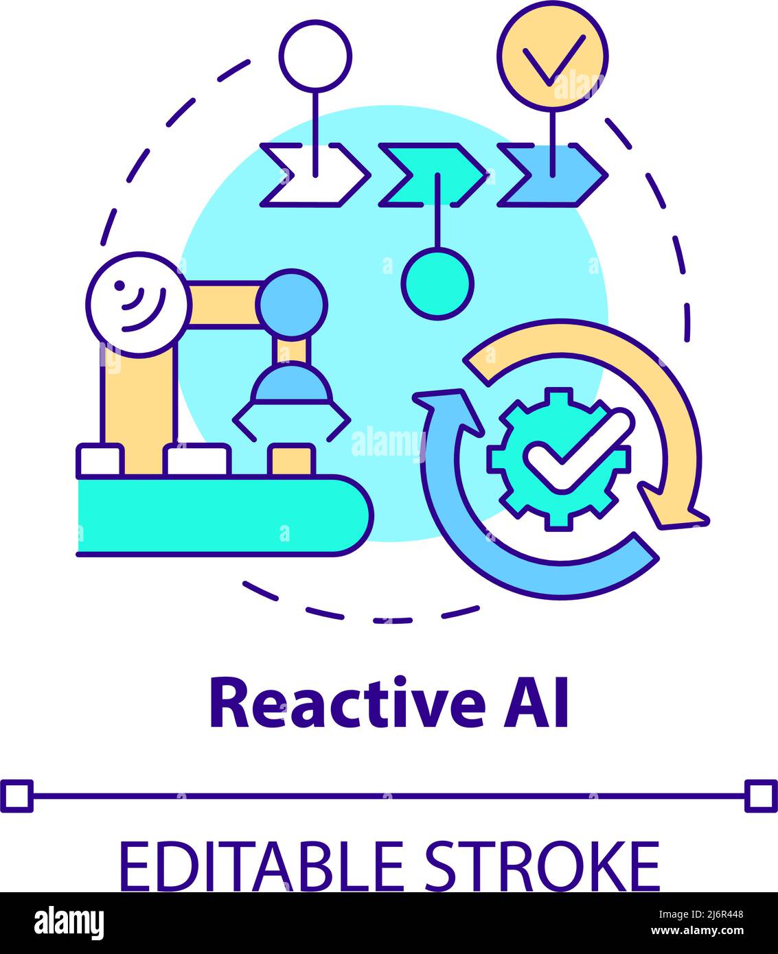 Icône de concept ai réactif Illustration de Vecteur
