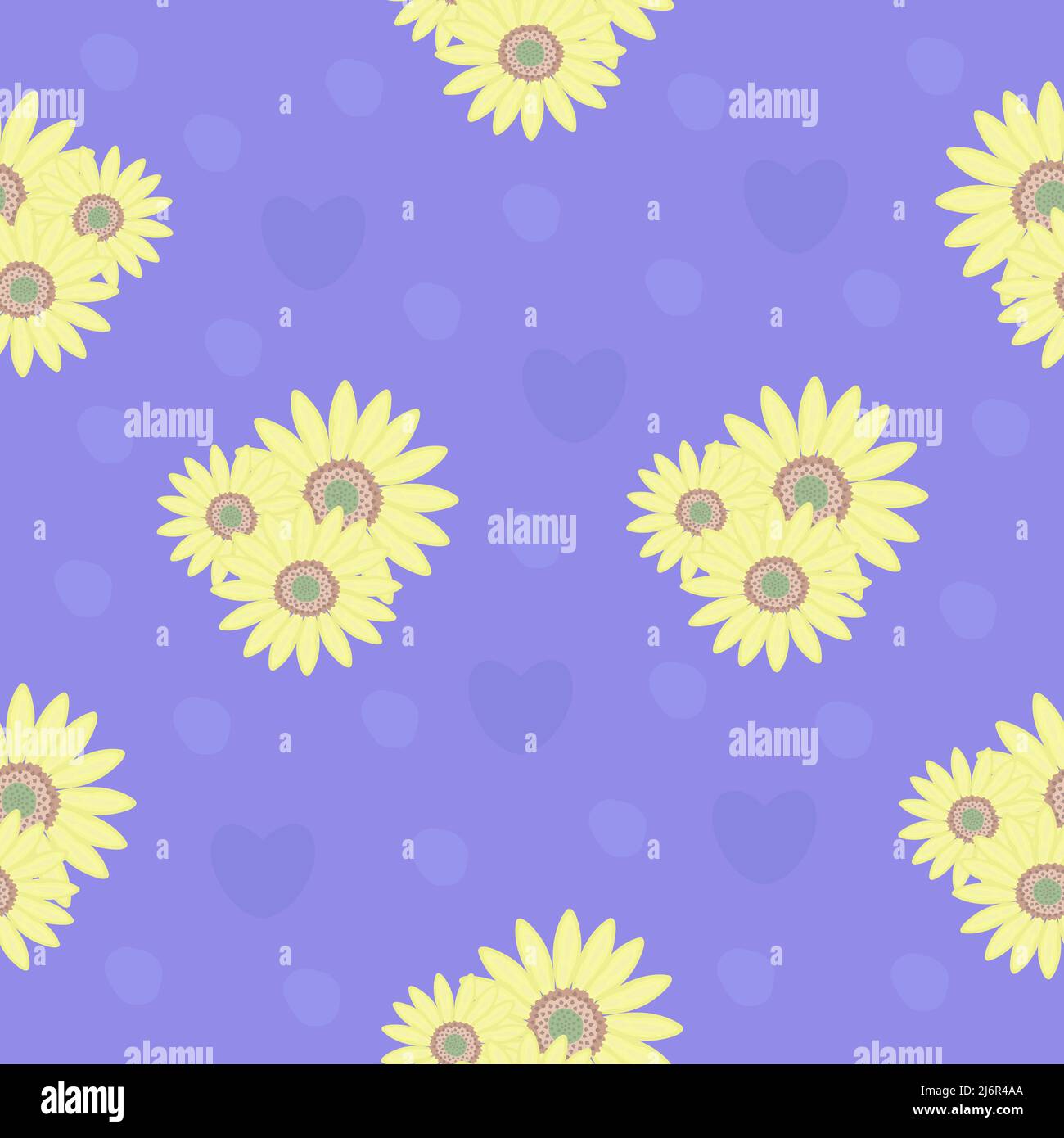 Motif fleuri sans couture avec tournesols sur fond bleu Illustration de Vecteur