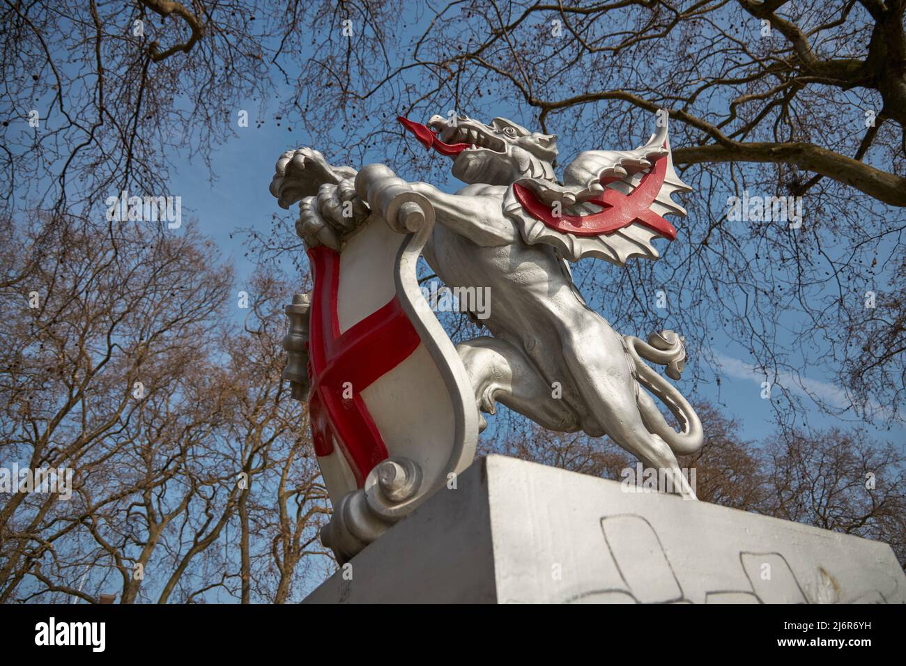 Ville de Londres Dragon indiquant la Wstern Boundery de la ville de Londres Banque D'Images