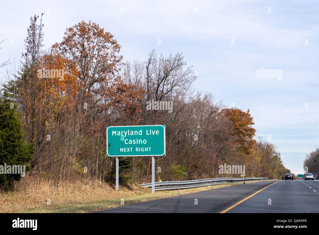 Panneau de l'autoroute pour le Maryland Live Casino à Hanovre, Maryland Banque D'Images