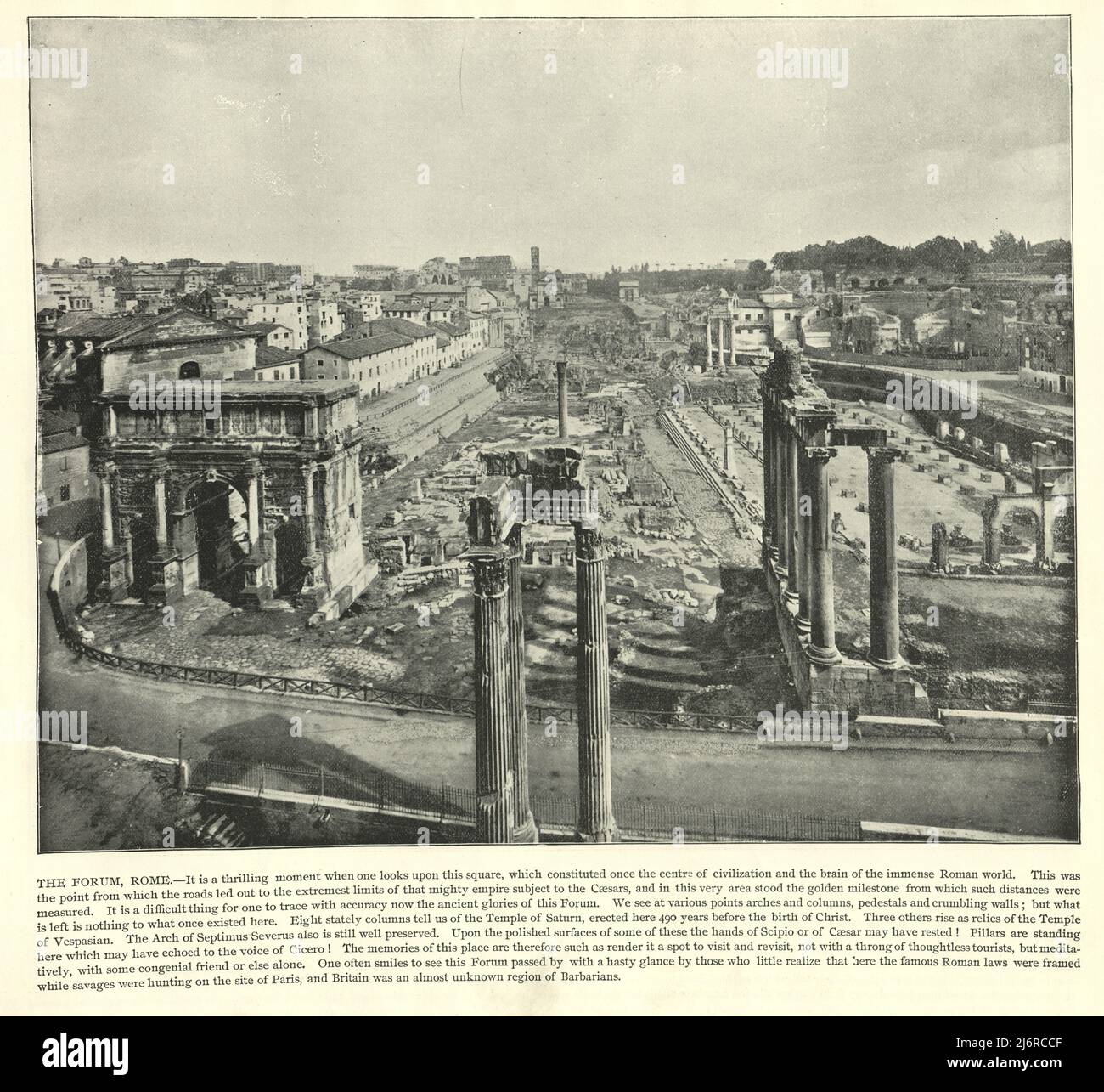 Photographie ancienne de l'ancien Forum, Rome, Italie, 19th siècle Banque D'Images
