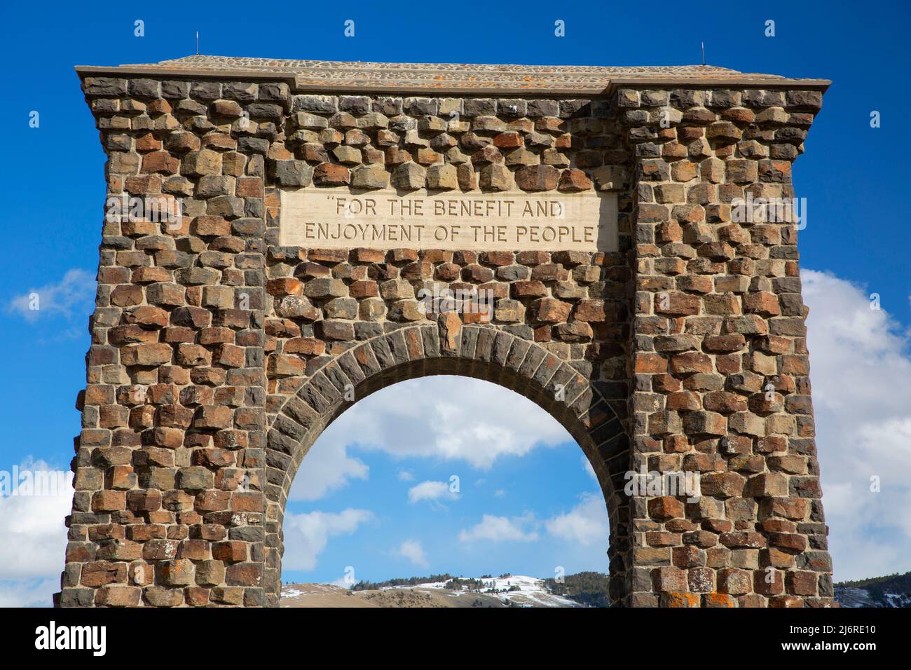 Roosevelt Arch, parc national de Yellowstone, Montana Banque D'Images