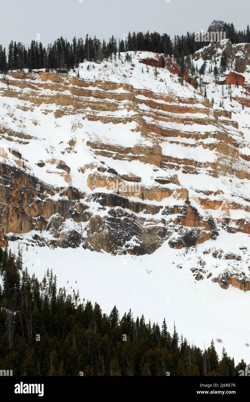 Piste d'Abiathar Peak, parc national de Yellowstone, Wyoming Banque D'Images