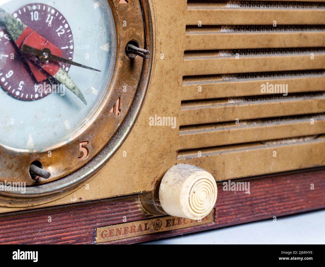 Extérieur de la radio en bois antique Banque D'Images