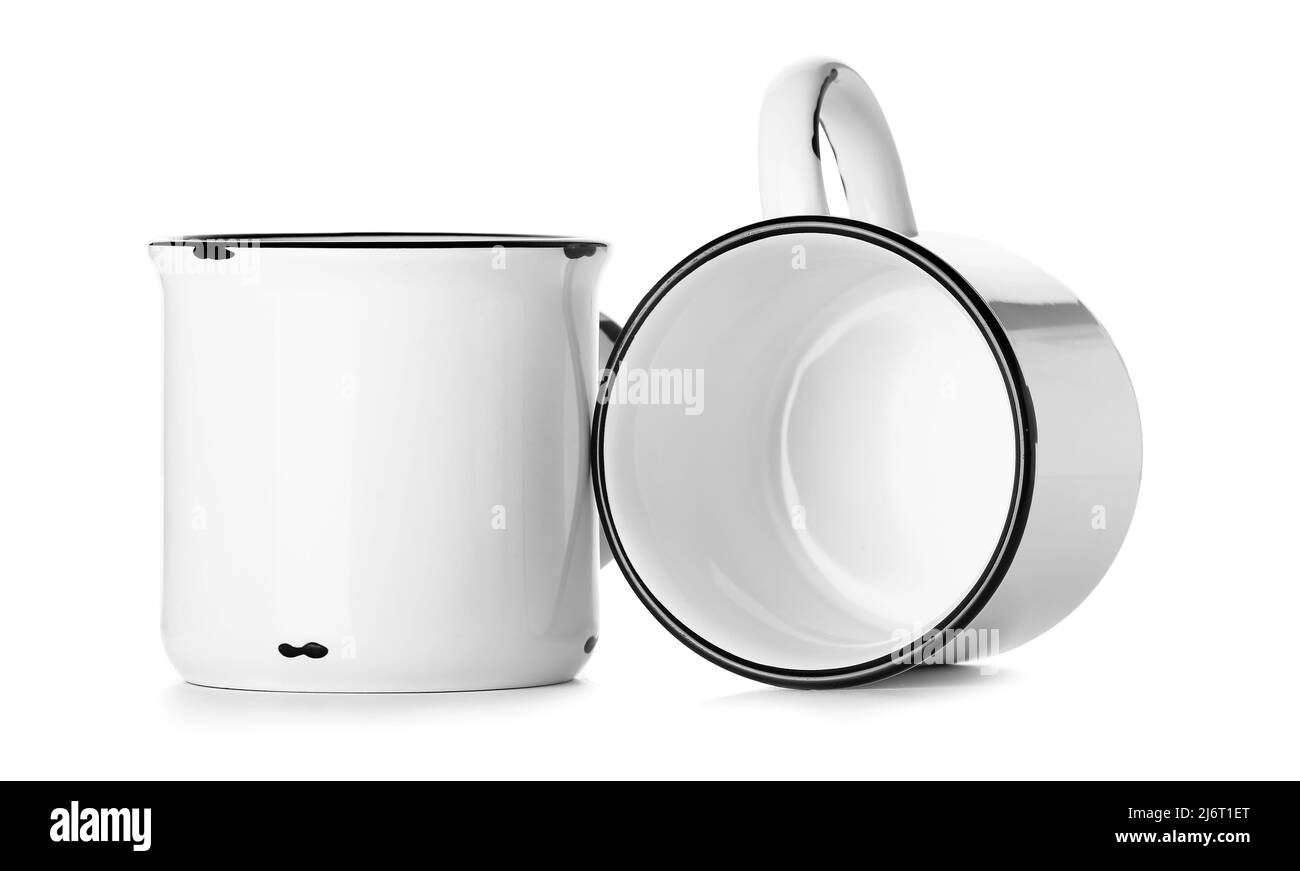 Deux tasses sur fond blanc Banque D'Images