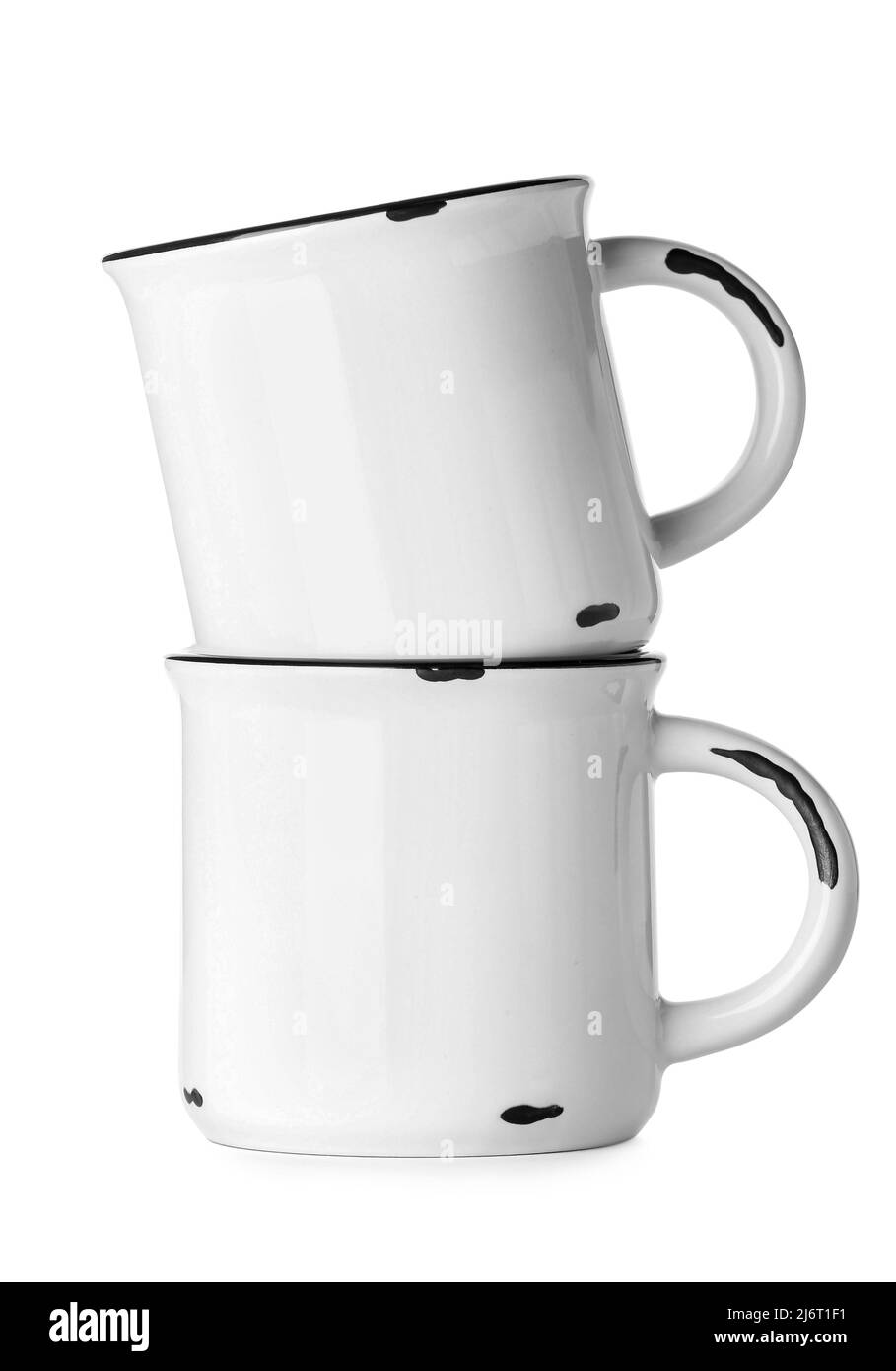 Deux tasses sur fond blanc Banque D'Images