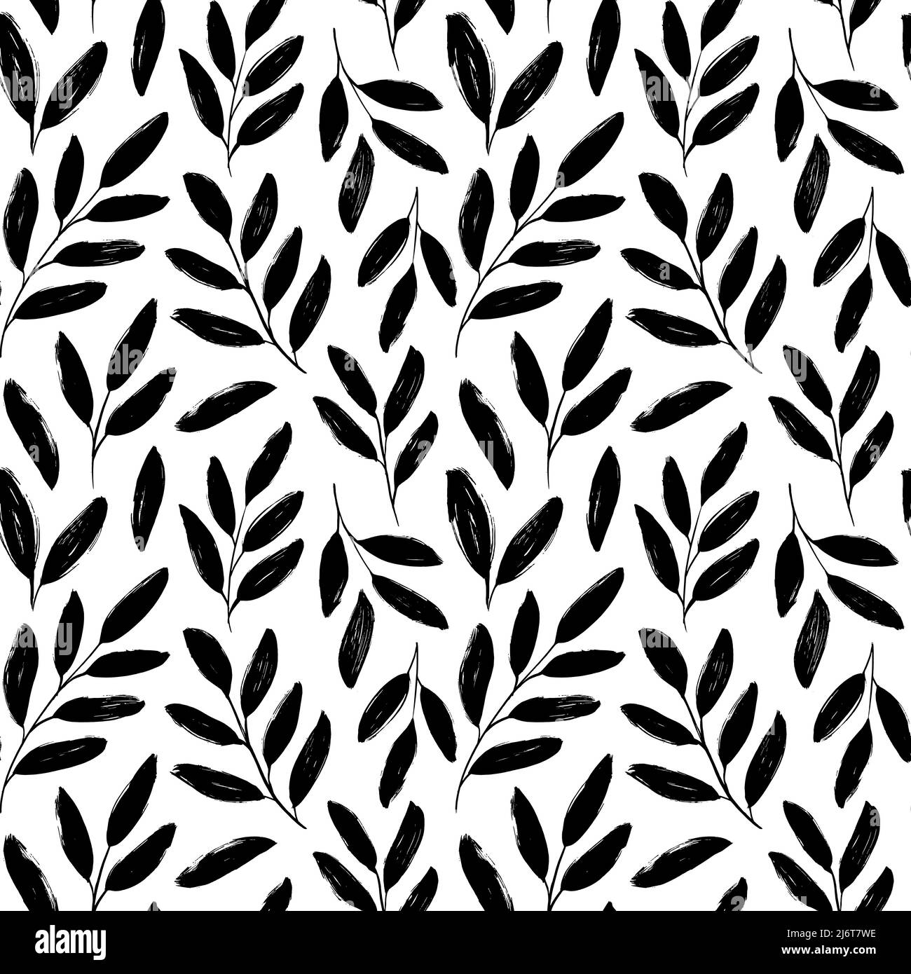 Motif vectoriel sans couture avec feuilles d'olive dessinées à la main. Illustration de Vecteur