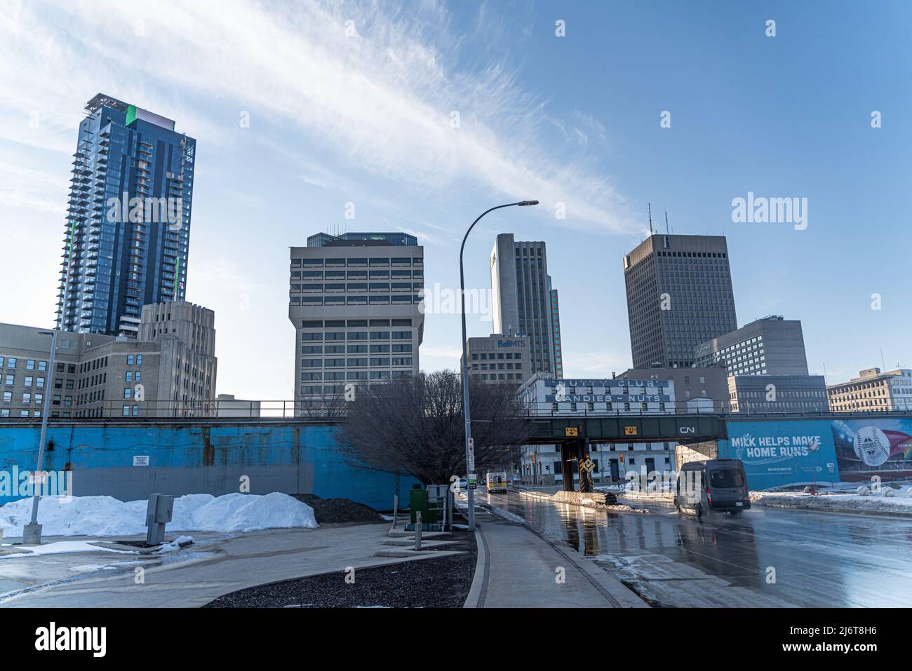 17 2022 mars - Winnipeg Manitoba Canada - Skyline du centre-ville de Winnipeg Banque D'Images