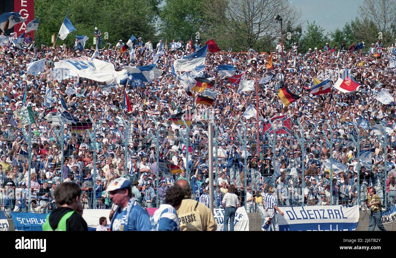 FIro football, football, 02.06.1991 2nd Bundesliga, saison 1990/1991 FC Schalke 04 - SC Fortuna Koln 2:1 promotion aux 1st fans de Bundesliga Banque D'Images