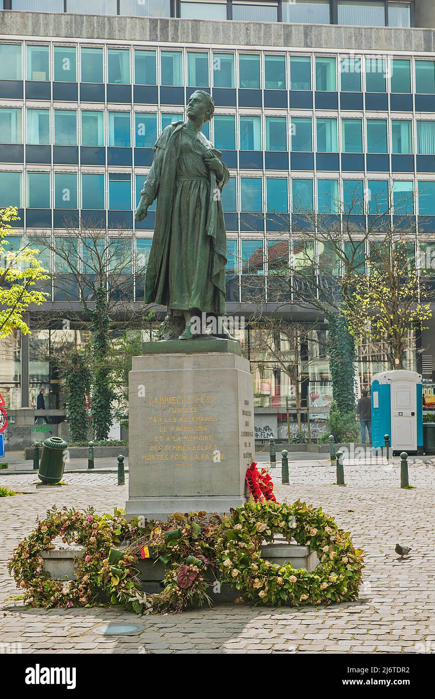 Monument à Gabrielle petit, partisane, Bruxelles, Belgique Banque D'Images