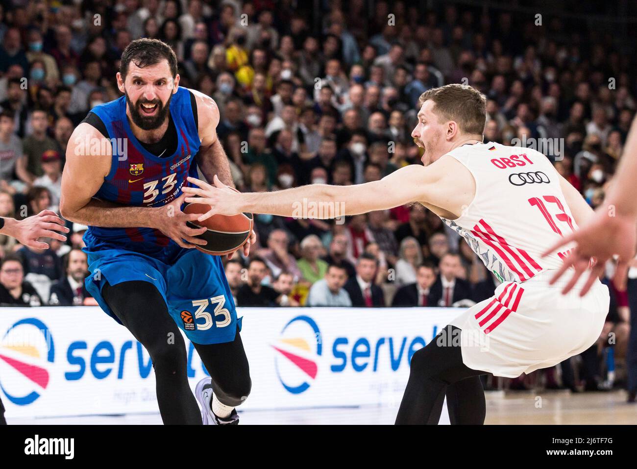 Barcelone, Espagne - 03/05/2022, Nikola Mirotic du FC Barcelone lors de l'Euroligue Turkish Airlines jouer au match de basket-ball 5 entre le FC Barcelone et le FC Bayern Munich le 3 mai 2022 au Palau Blaugrana à Barcelone, Espagne - photo: Javier Borrego/DPPI/LiveMedia Banque D'Images