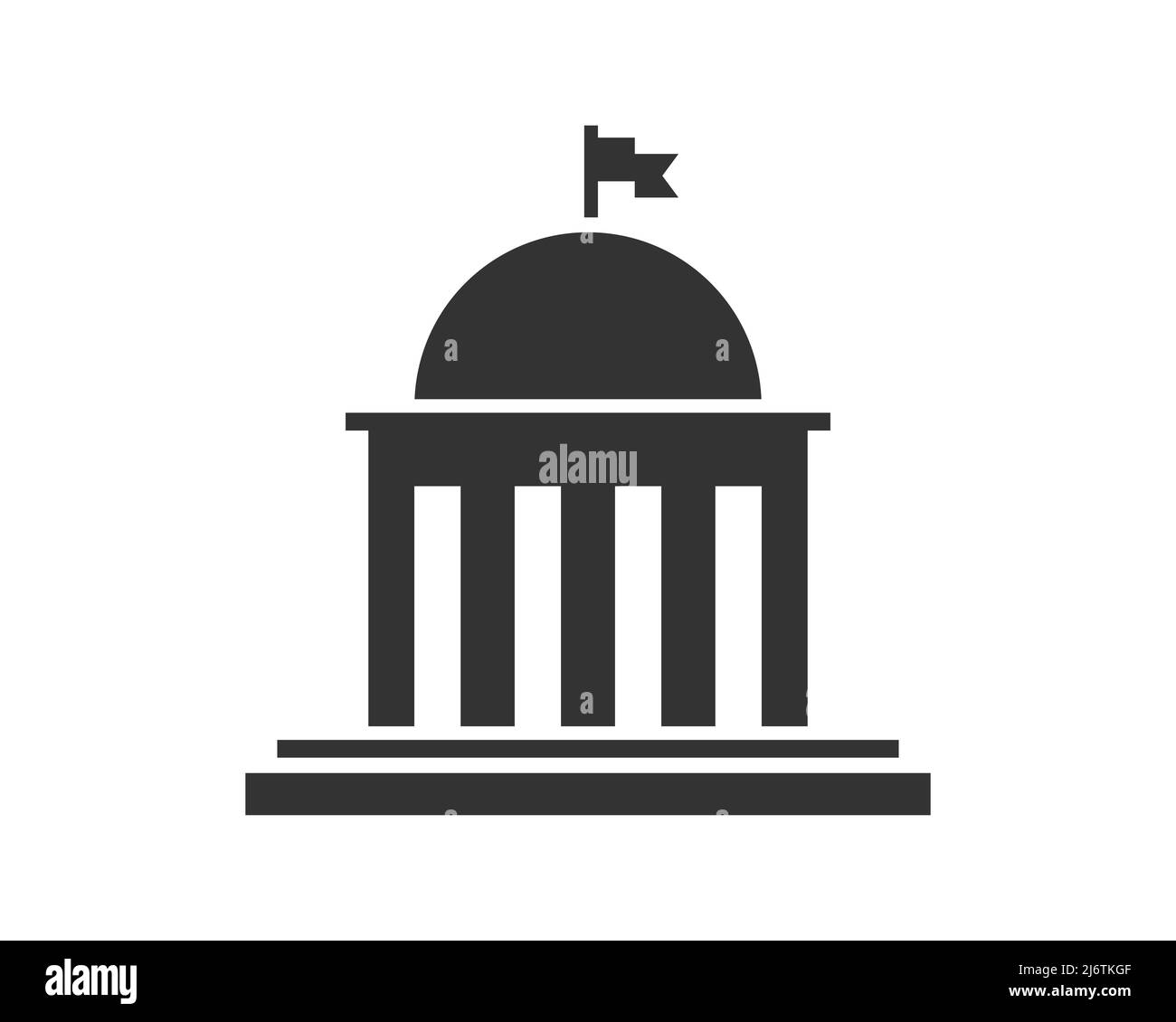 Vecteur d'icône de gouvernement. Symbole de construction de bâtiments. Architecture design résidentiel. Panneau classique de la ville du domaine Illustration de Vecteur